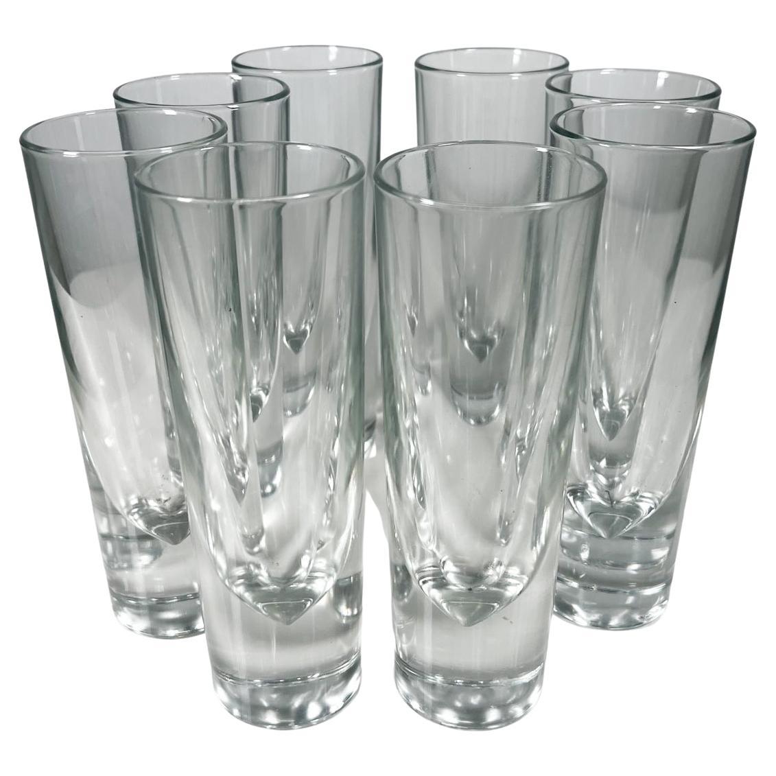 1980s Eight Carlo Moretti Italian Weighted Bullet Cocktail Glasses, Italy For Sale