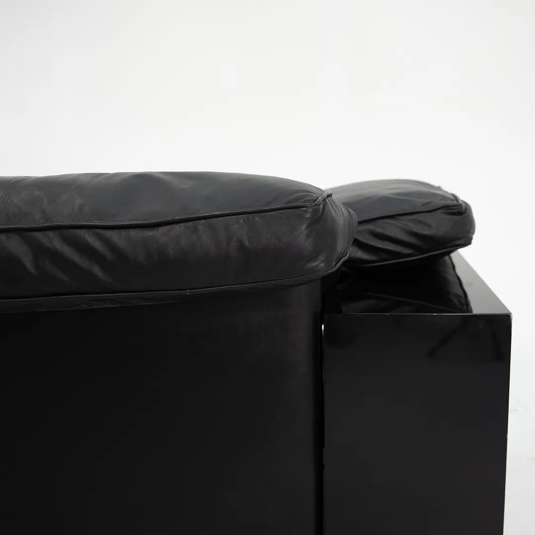 1980er Eileen Gray „Lota“ Sofa für ClassiCon aus schwarzem Leder und lackiertem Holz (Französisch) im Angebot