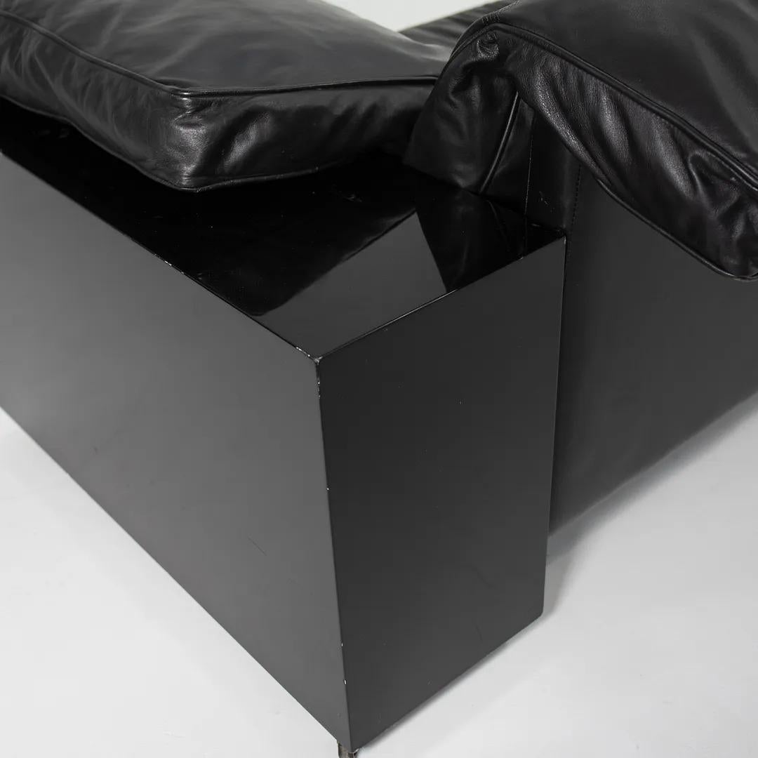 1980er Eileen Gray „Lota“ Sofa für ClassiCon aus schwarzem Leder und lackiertem Holz (Ende des 20. Jahrhunderts) im Angebot