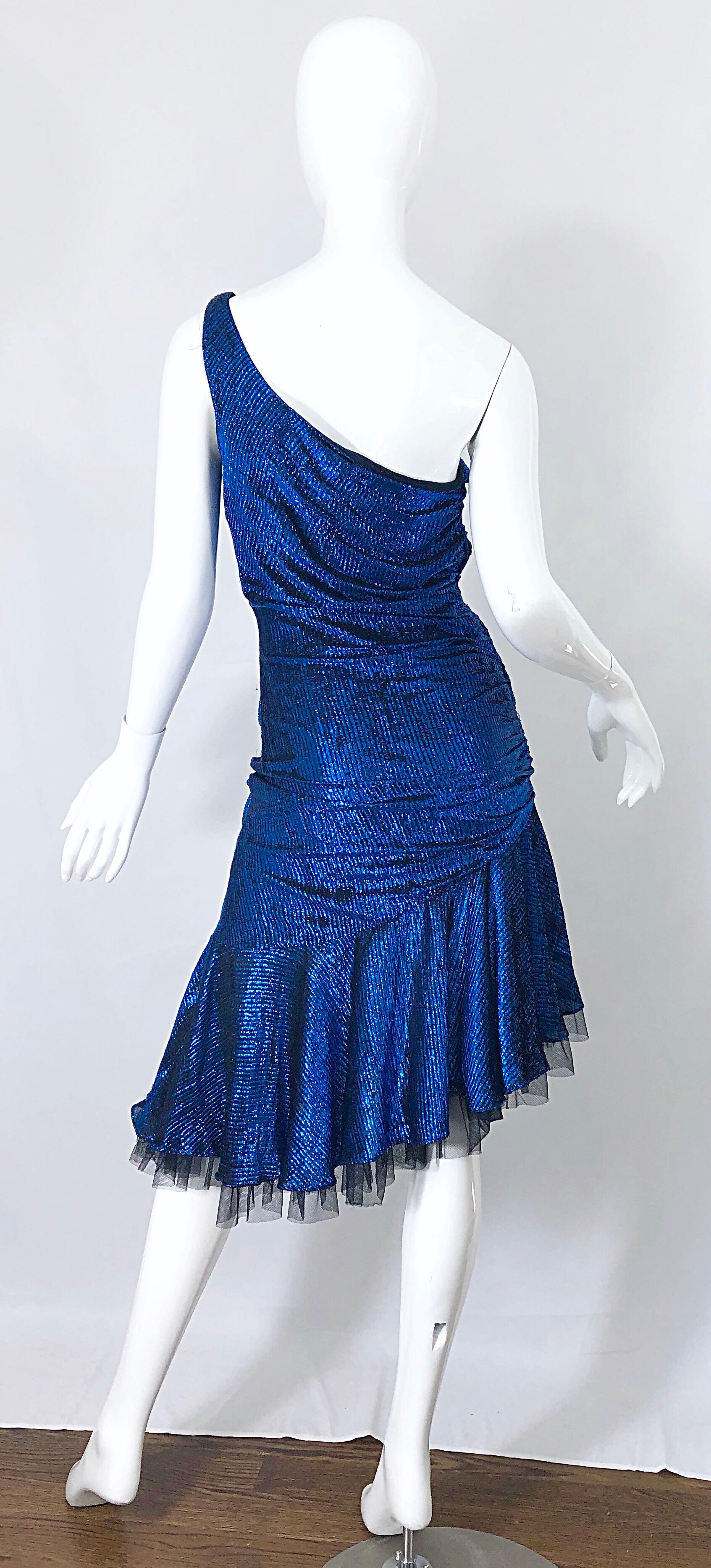 blue 80s dress