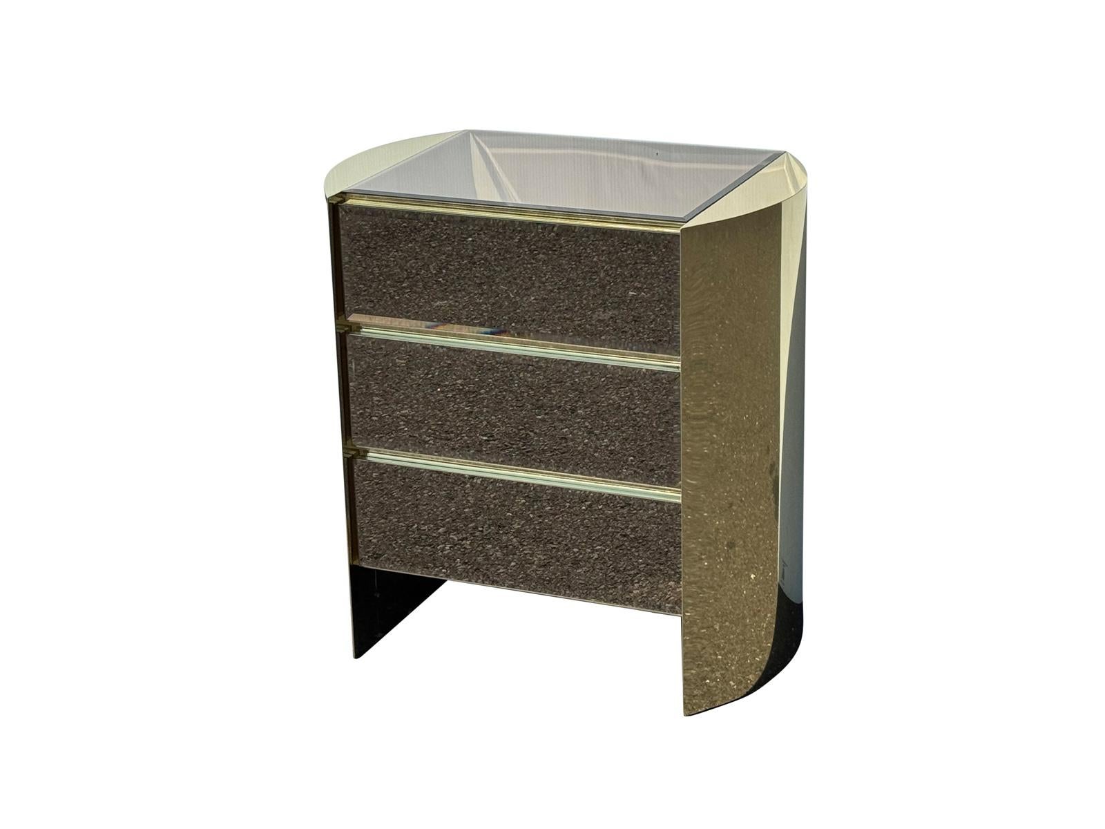 Letto in ottone fluttuante a specchio Ello illuminato del 1980, dimensione King in vendita 5