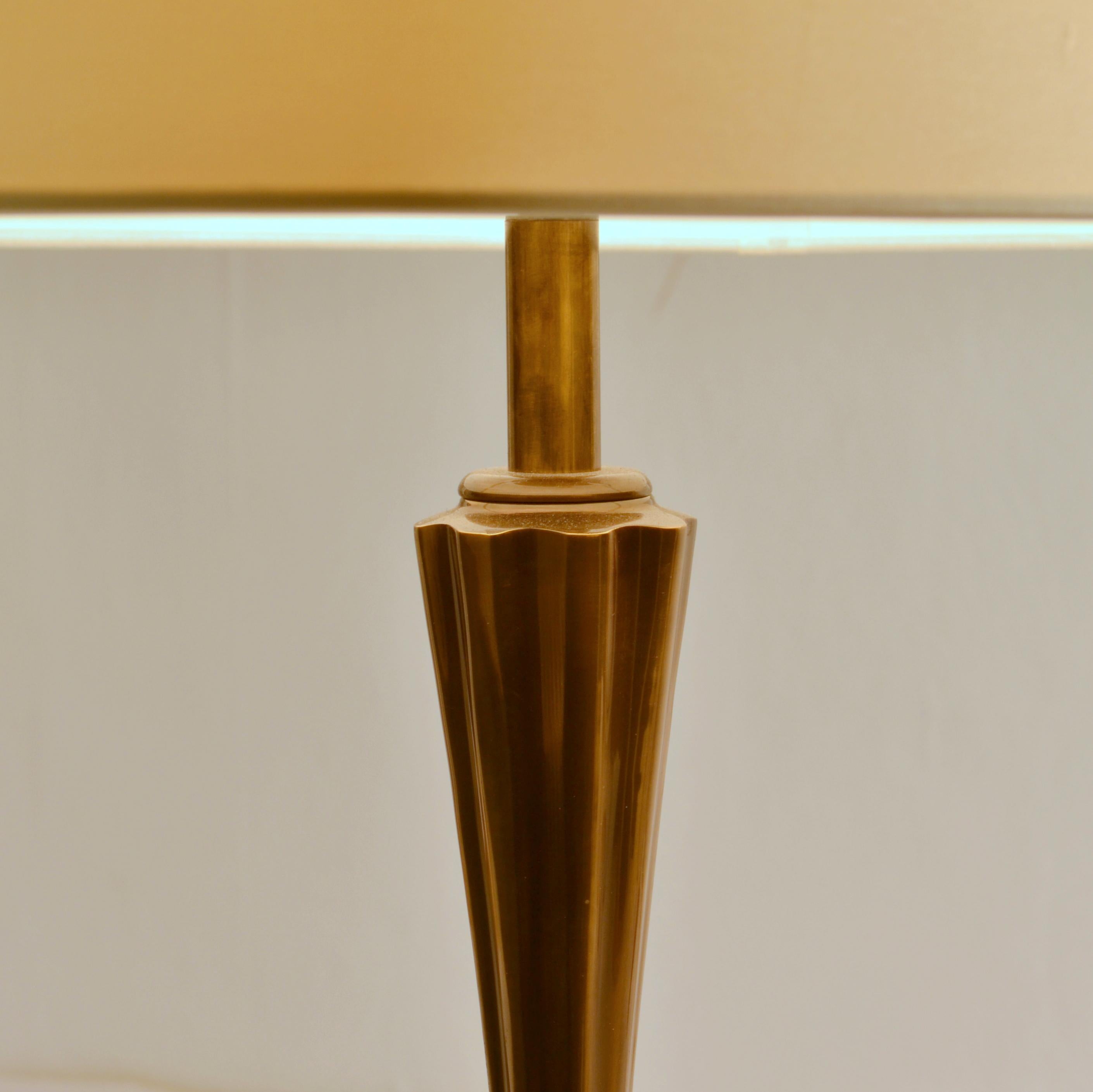 French Table Lamps in Bronze / Brass on Marble Black Bases In Excellent Condition In London, GB