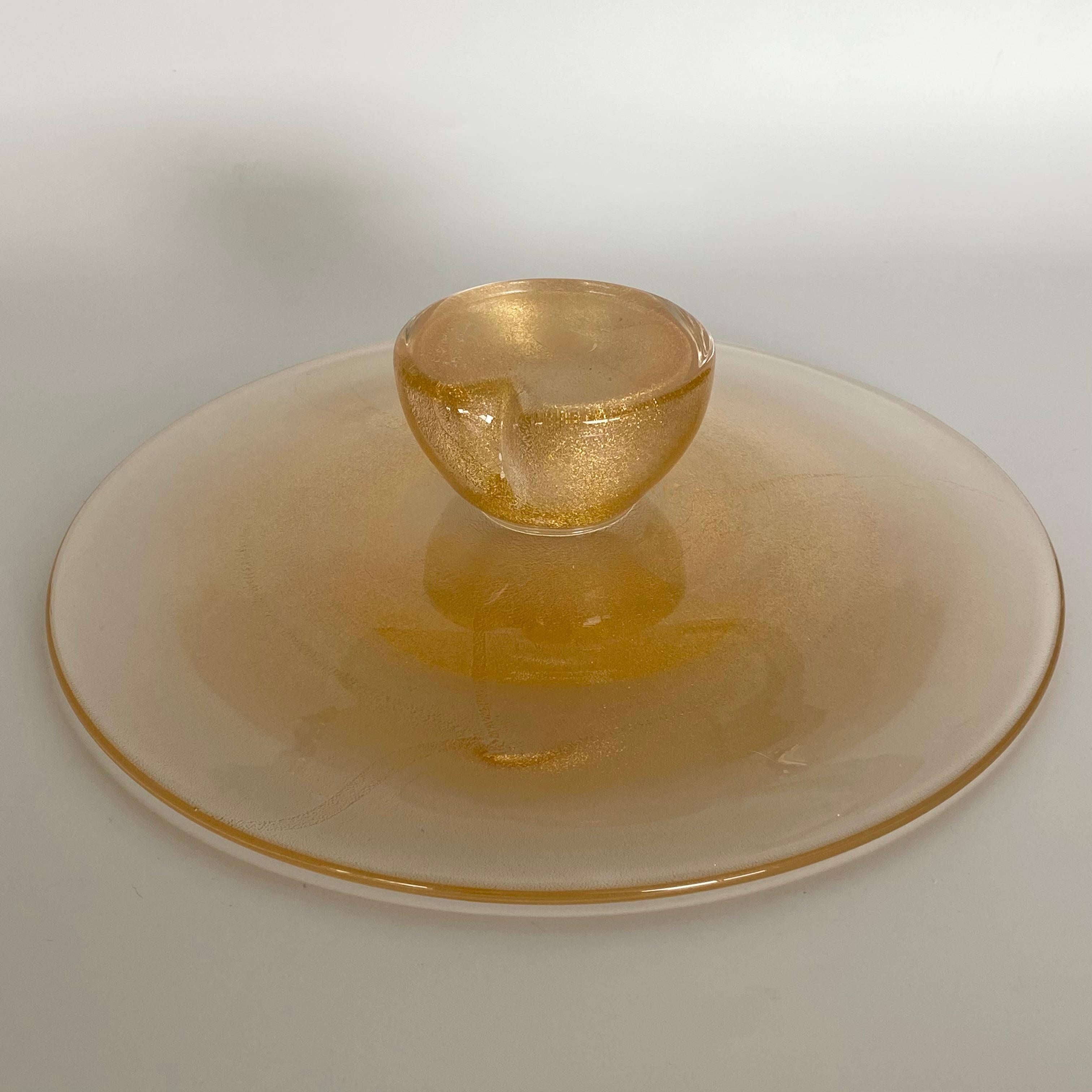 Fait main 1980 Elsa Peretti for Tiffany GOLD INFUSED Cake Plate BONE SERIES Tableware en vente