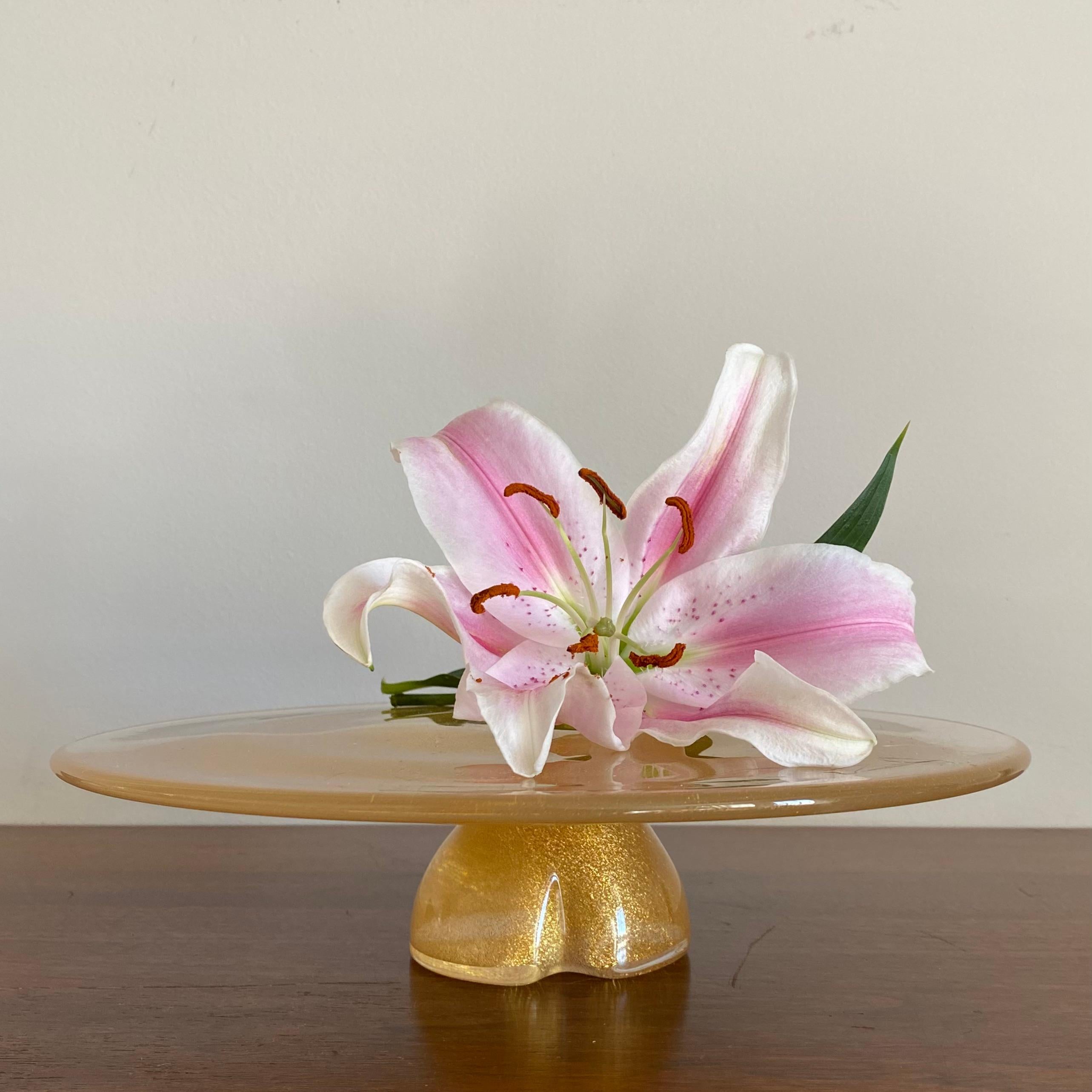 1980 Elsa Peretti for Tiffany GOLD INFUSED Cake Plate BONE SERIES Tableware en vente 1