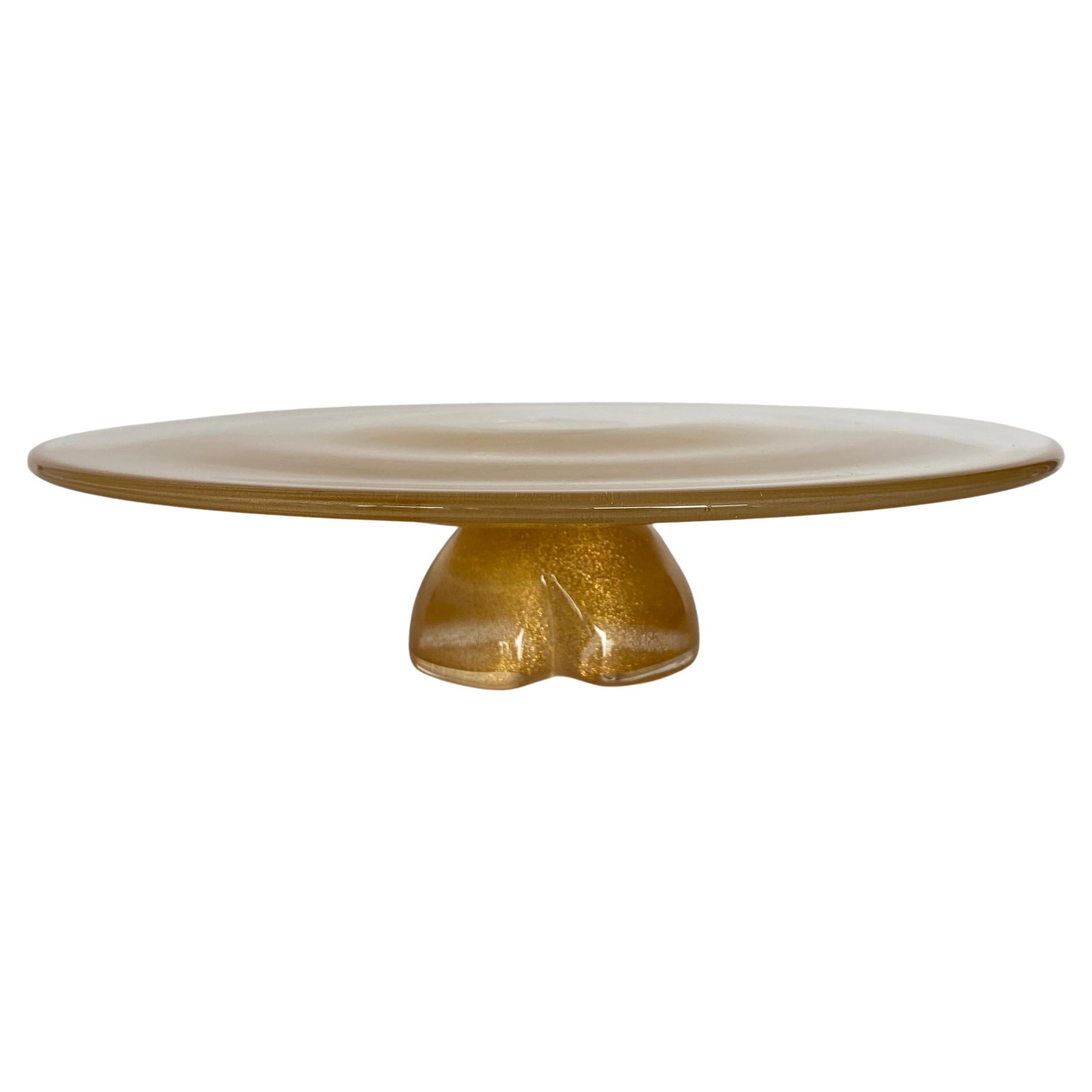 1980 Elsa Peretti for Tiffany GOLD INFUSED Cake Plate BONE SERIES Tableware en vente