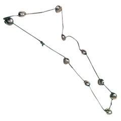 1980s Elsa Peretti for Tiffany Sterling 925 Freeform 10 Bean Toggle Necklace