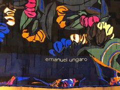 1980s Emanuel Ungaro 54x54 Silk Oversized Floral Scarf