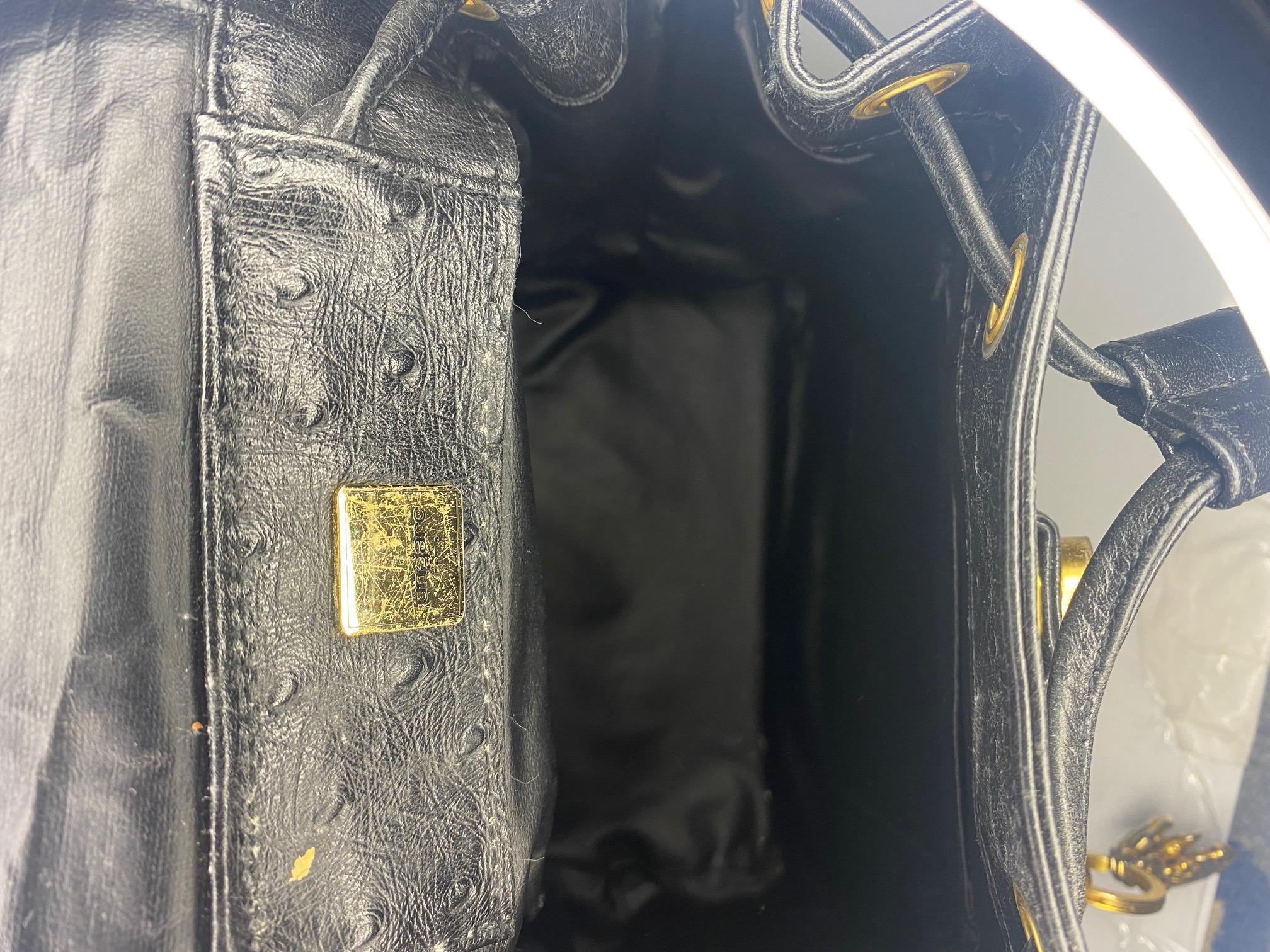1980s Emanuel Ungaro Black Leather MIni Backpack 3