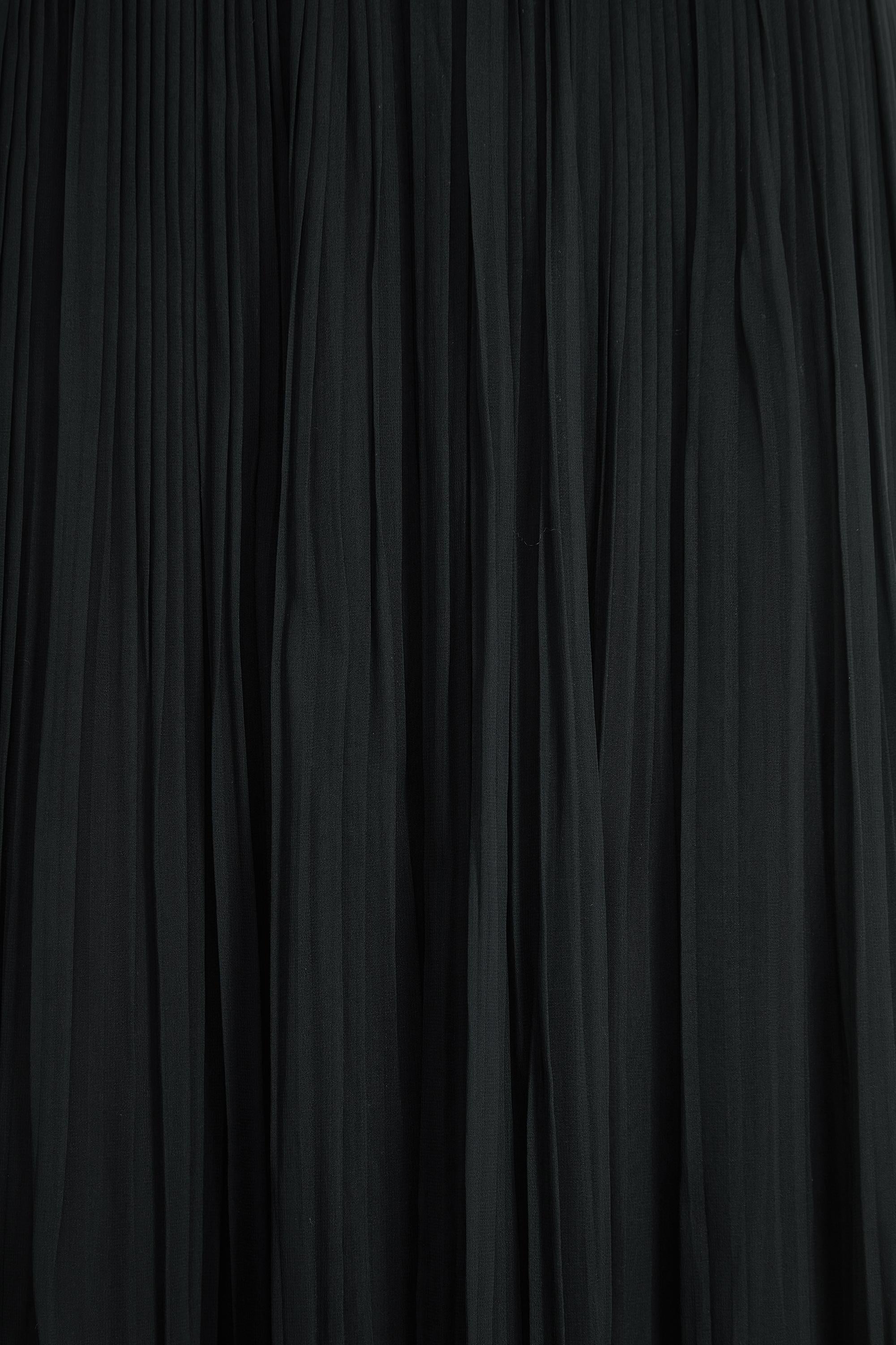 Women's 1980s Emanuel Ungaro Black Silk Accordion Pleat Maxi Skirt For Sale