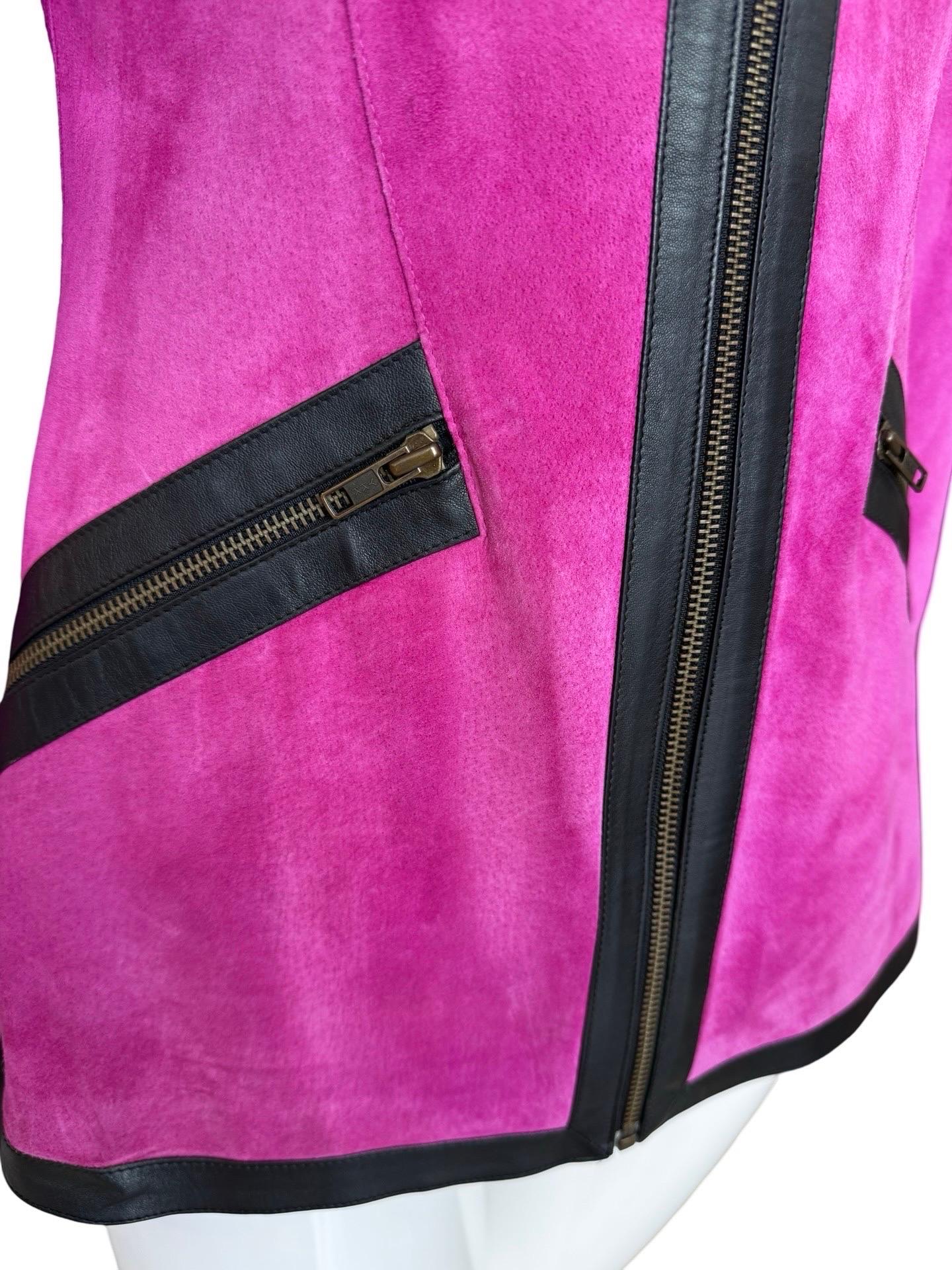 1980s Emanuel Ungaro Pink Suede Jacket For Sale 4