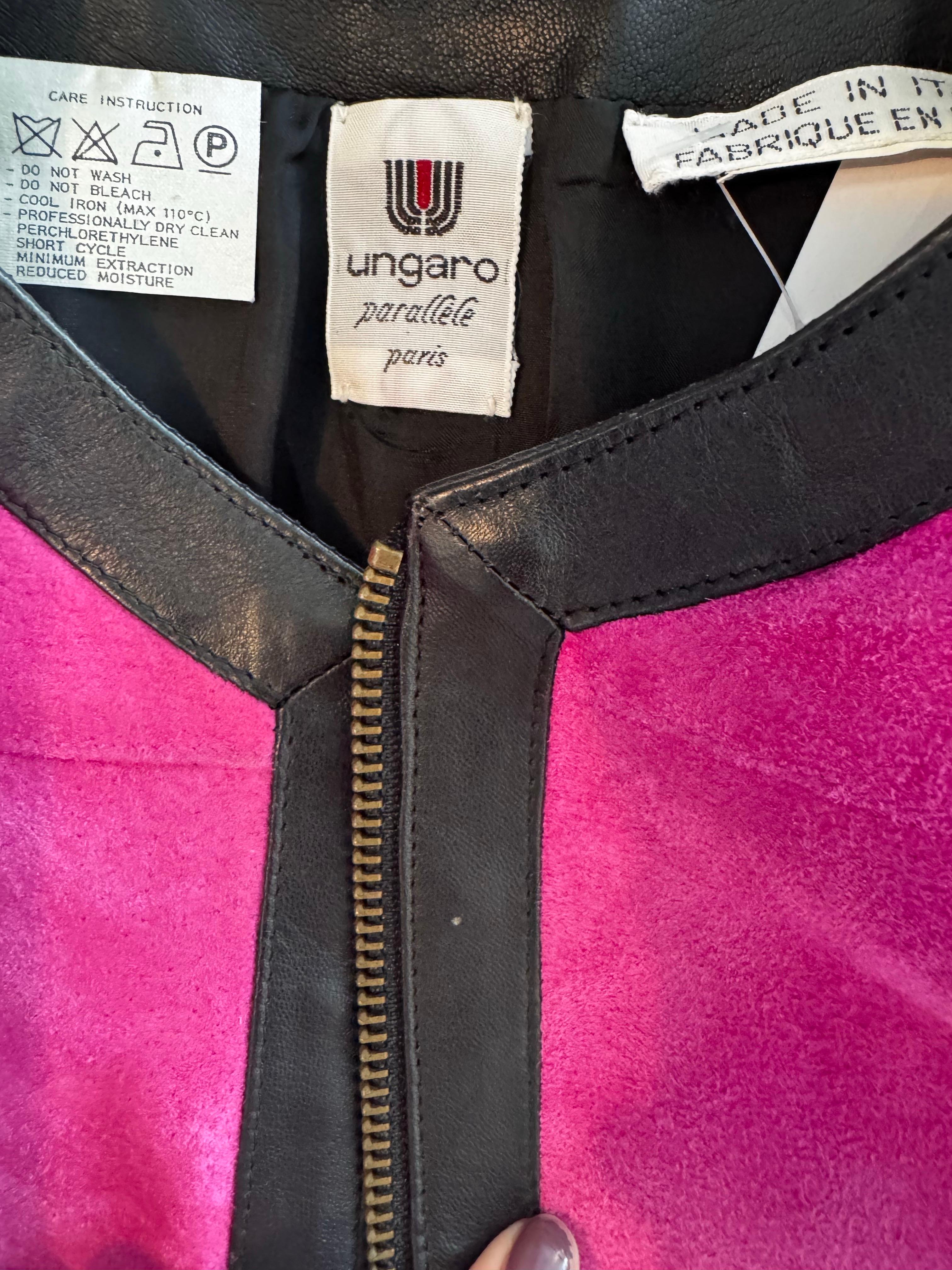 1980s Emanuel Ungaro Pink Suede Jacket For Sale 5