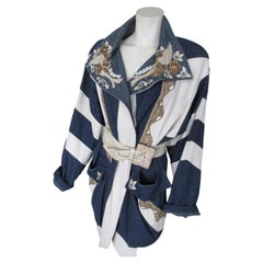 Veste en denim et cuir embellie des années 1980