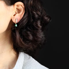 1980s Emeralds Diamonds 18 Karat Yellow Gold Clip-on Earrings