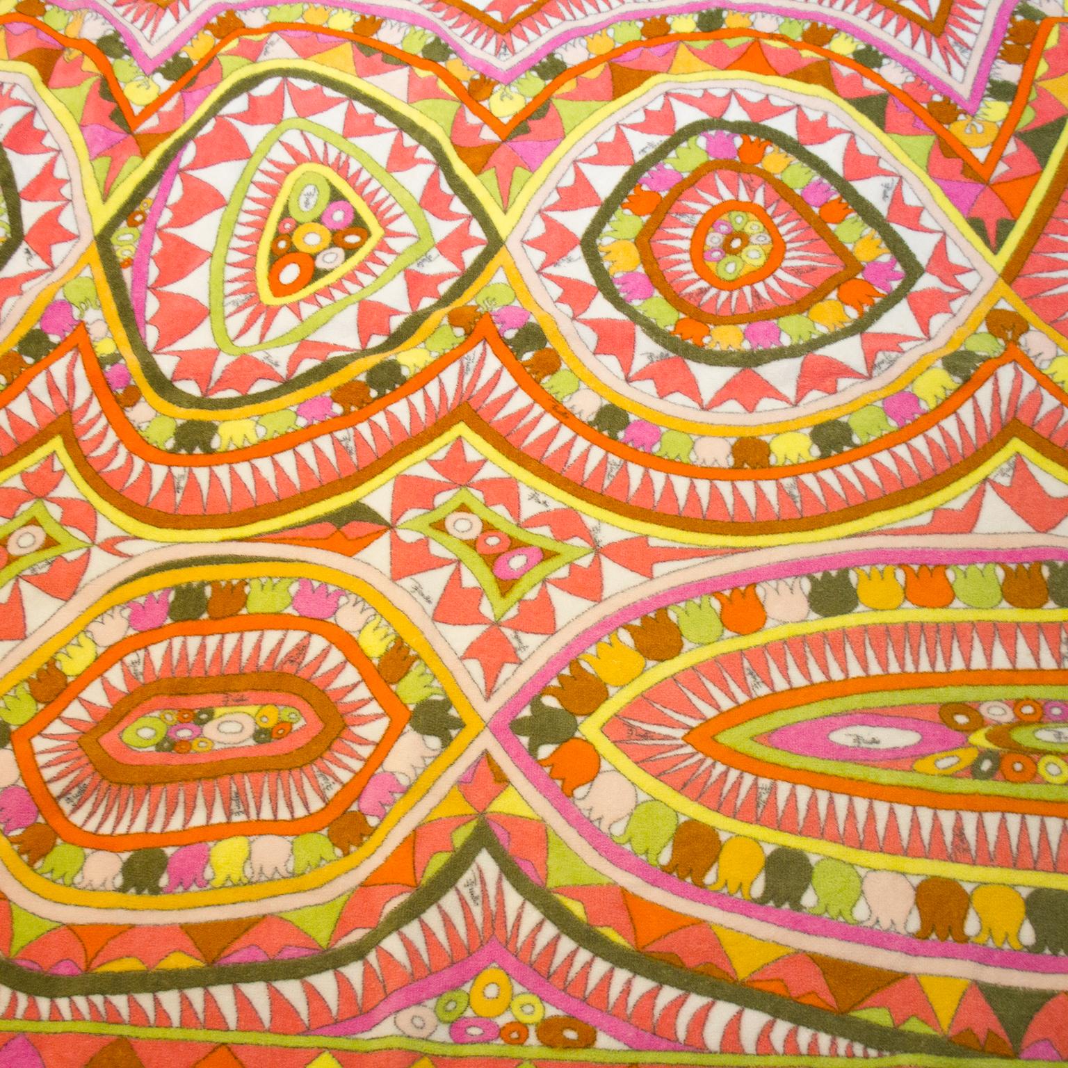 1980s Emilio Pucci Terrycloth Tote Bag & Matching Beach Towel In Excellent Condition In Toronto, Ontario