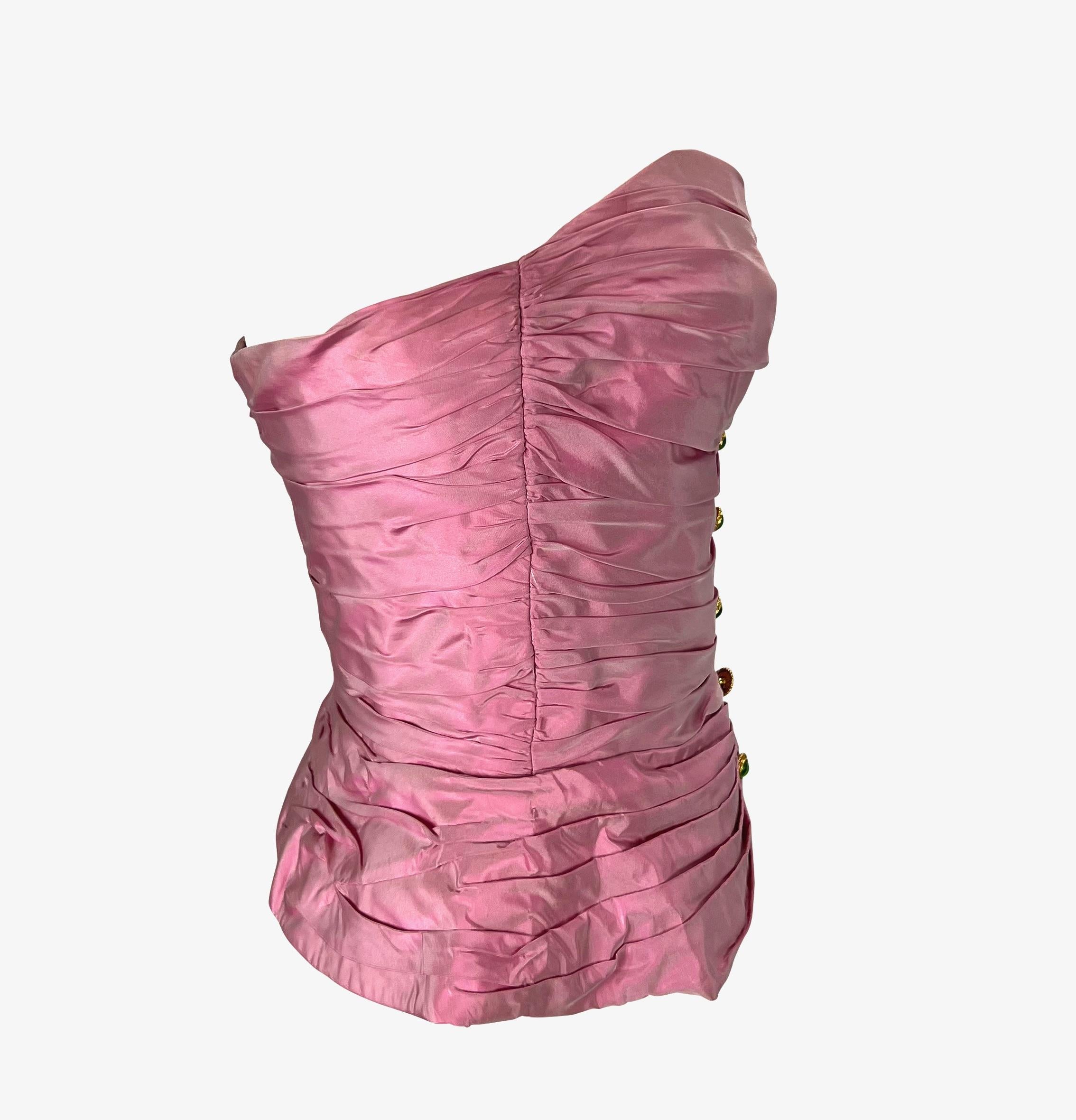 pink metallic corset top