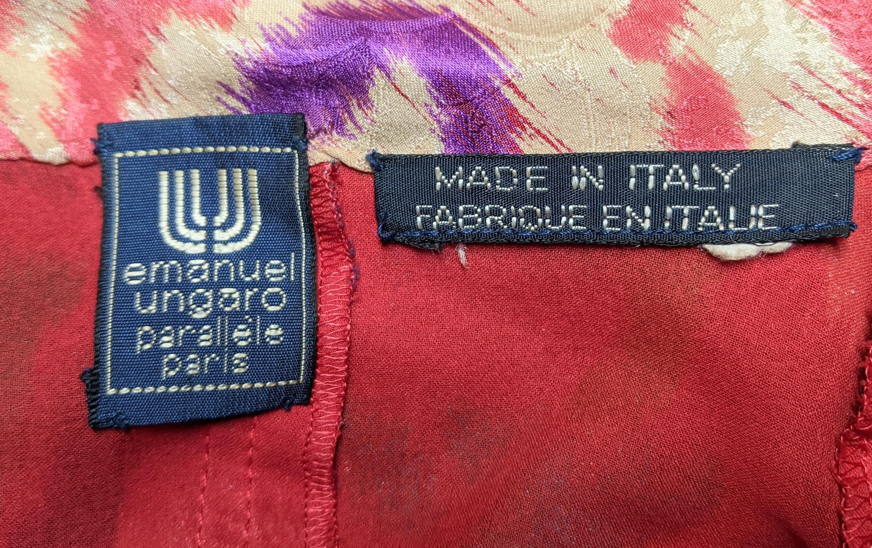 1980s Emmanuel Ungaro Silk Asymmetric Jacket For Sale 1