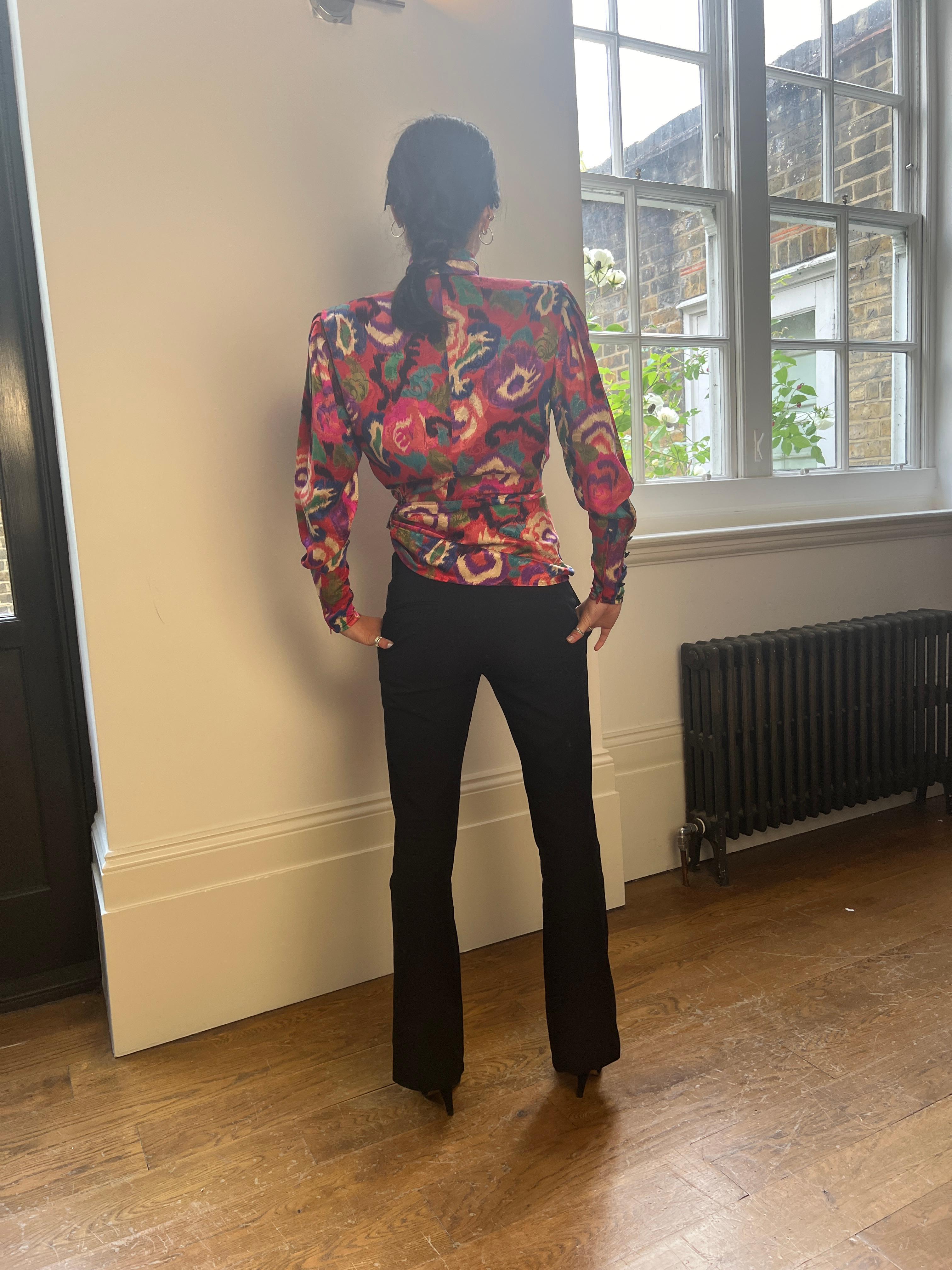 1980s Emmanuel Ungaro Silk Asymmetric Jacket For Sale 3