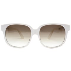 1980's EMMANUELLE KHANH oversized white plastic sunglasses
