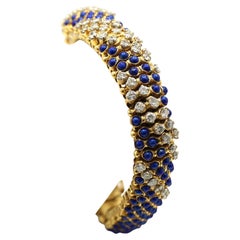 1980s Enamel Diamond Yellow Gold Barber Pole Bracelet