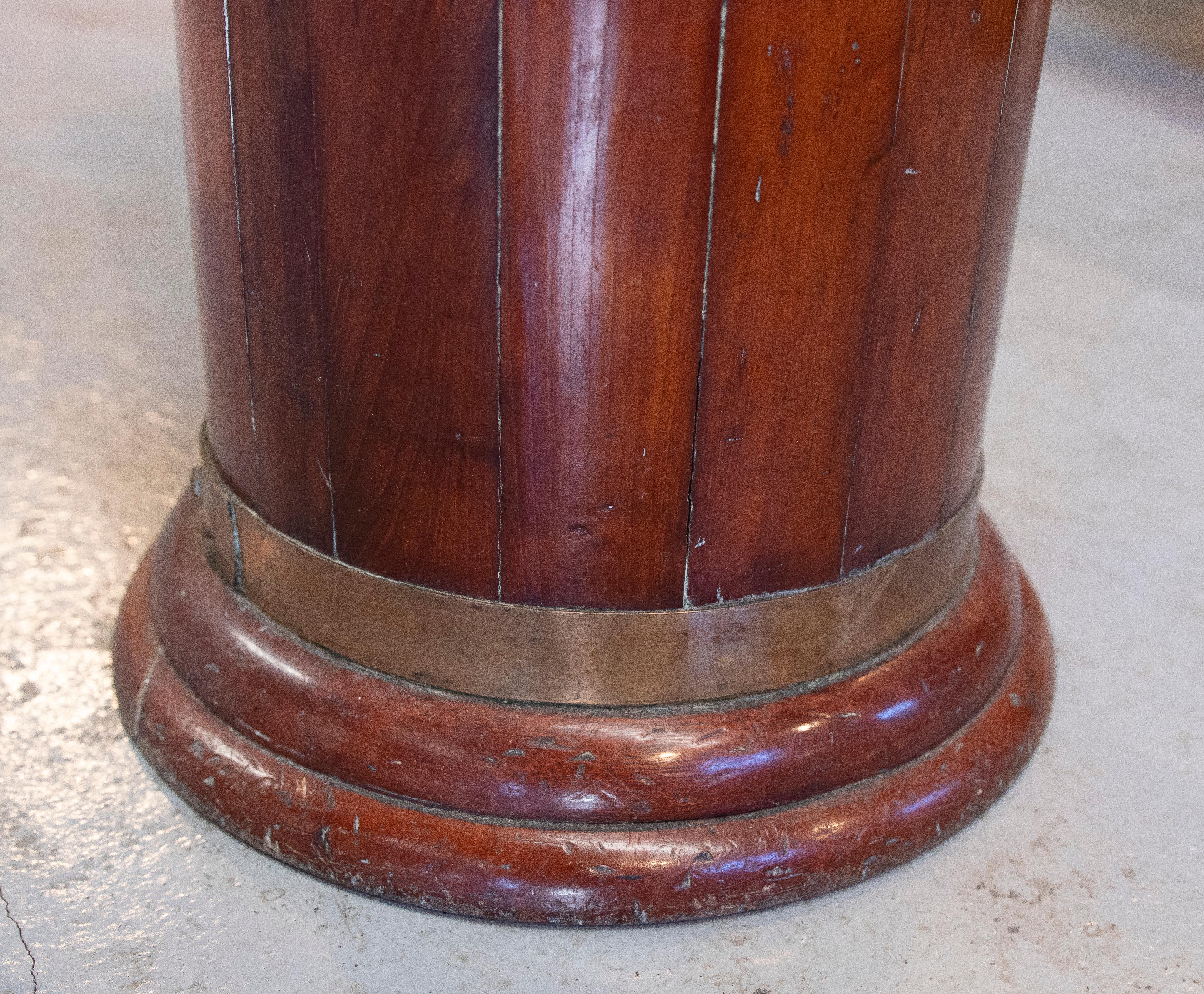 1980s English Mahogany & Bronze Umbrella Stand 4