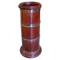 1980s English Mahogany & Bronze Umbrella Stand