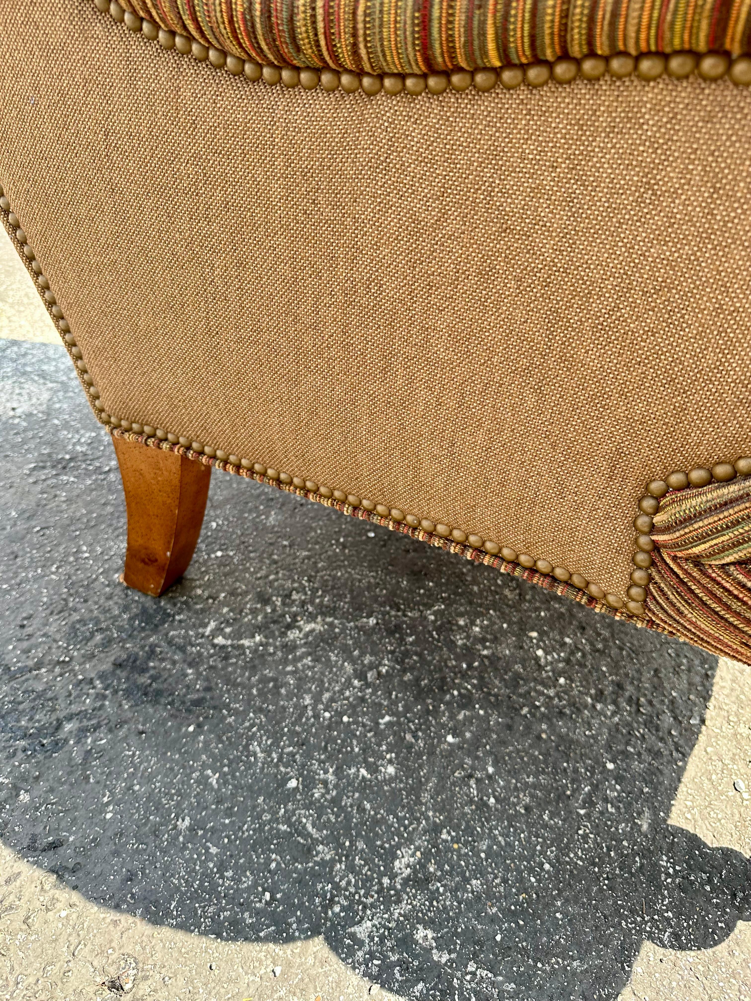 1980s English Stripes Club Chair on Castors 5