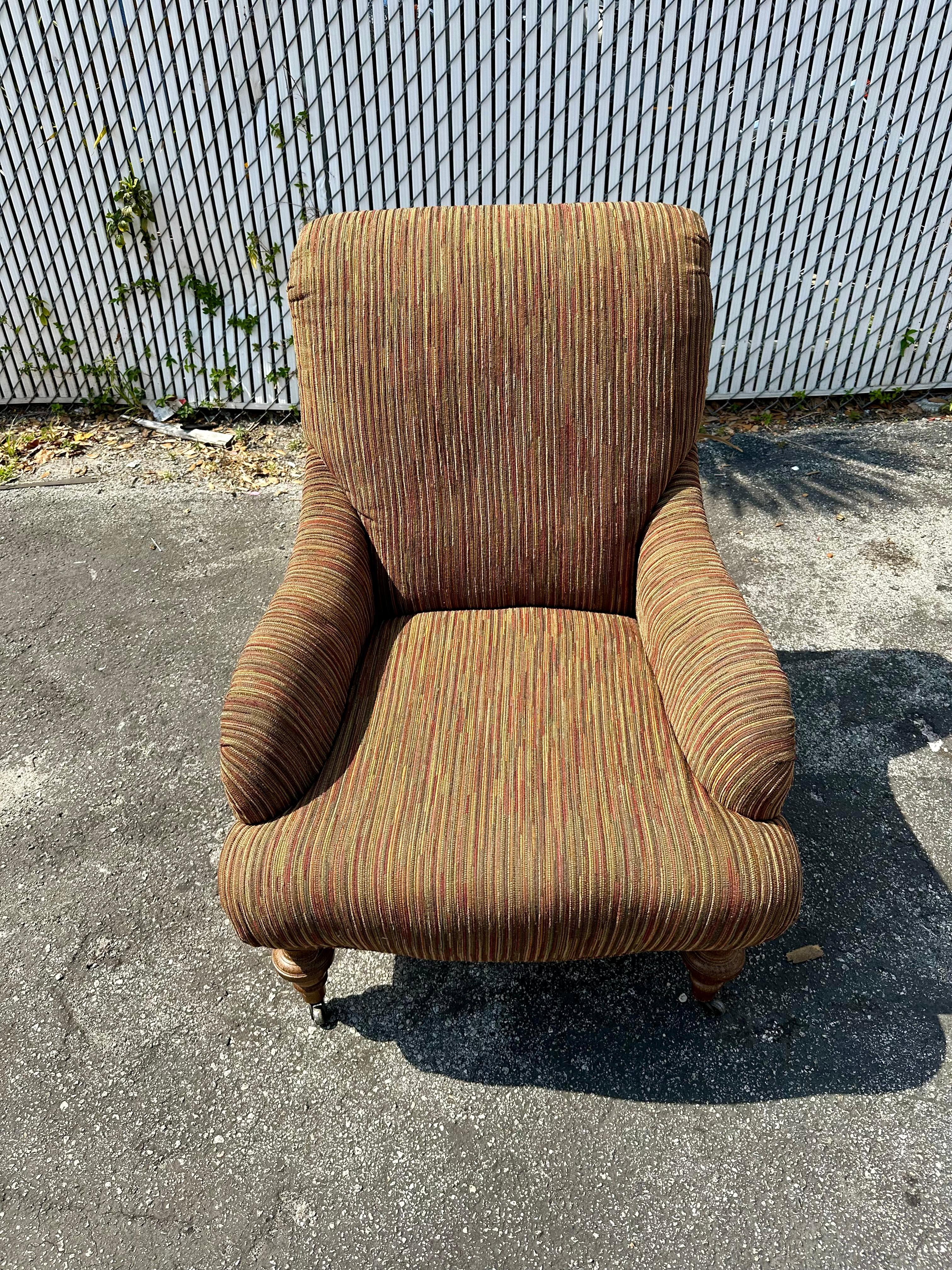 striped club chairs