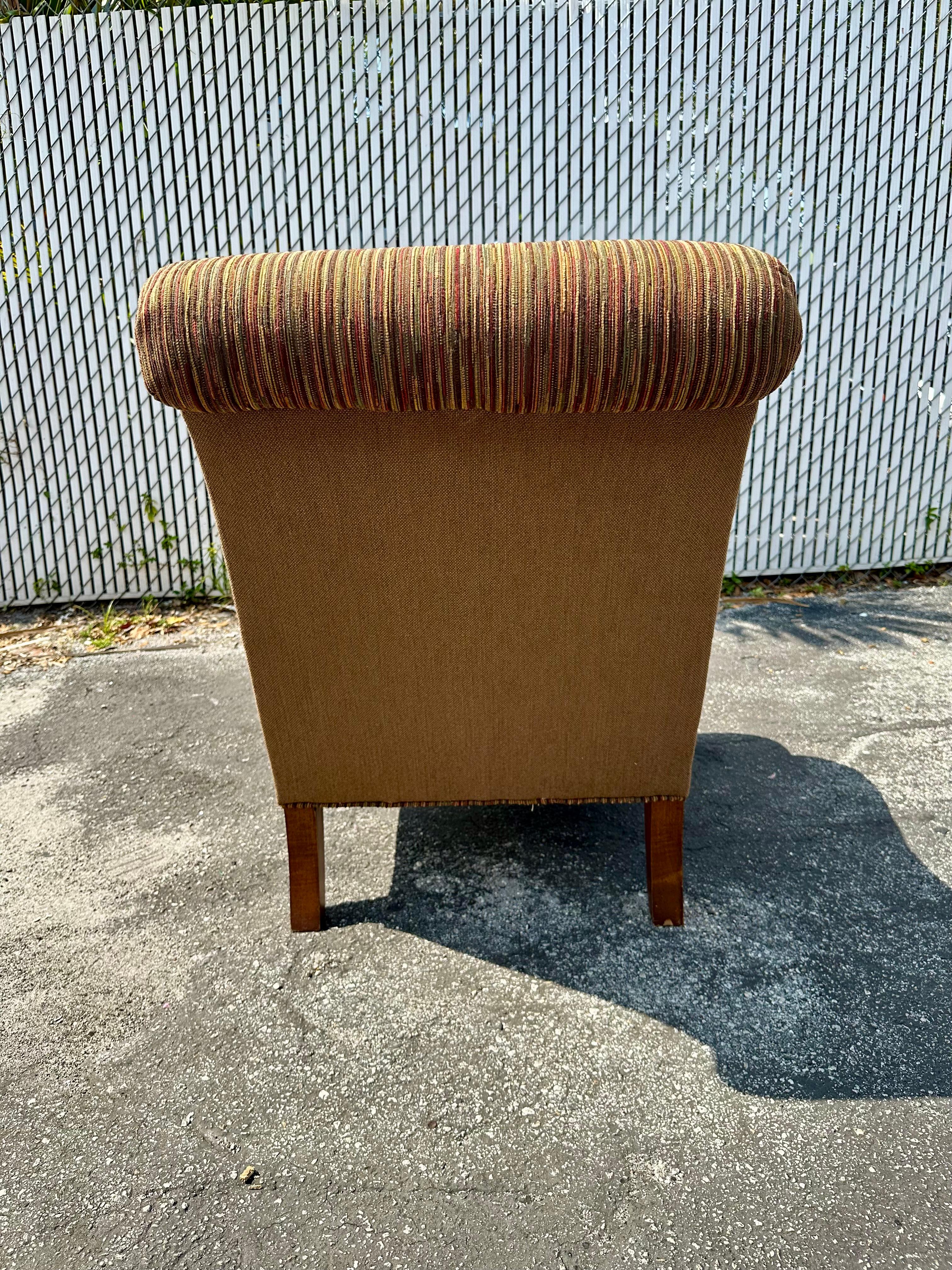 1980s English Stripes Club Chair on Castors 2