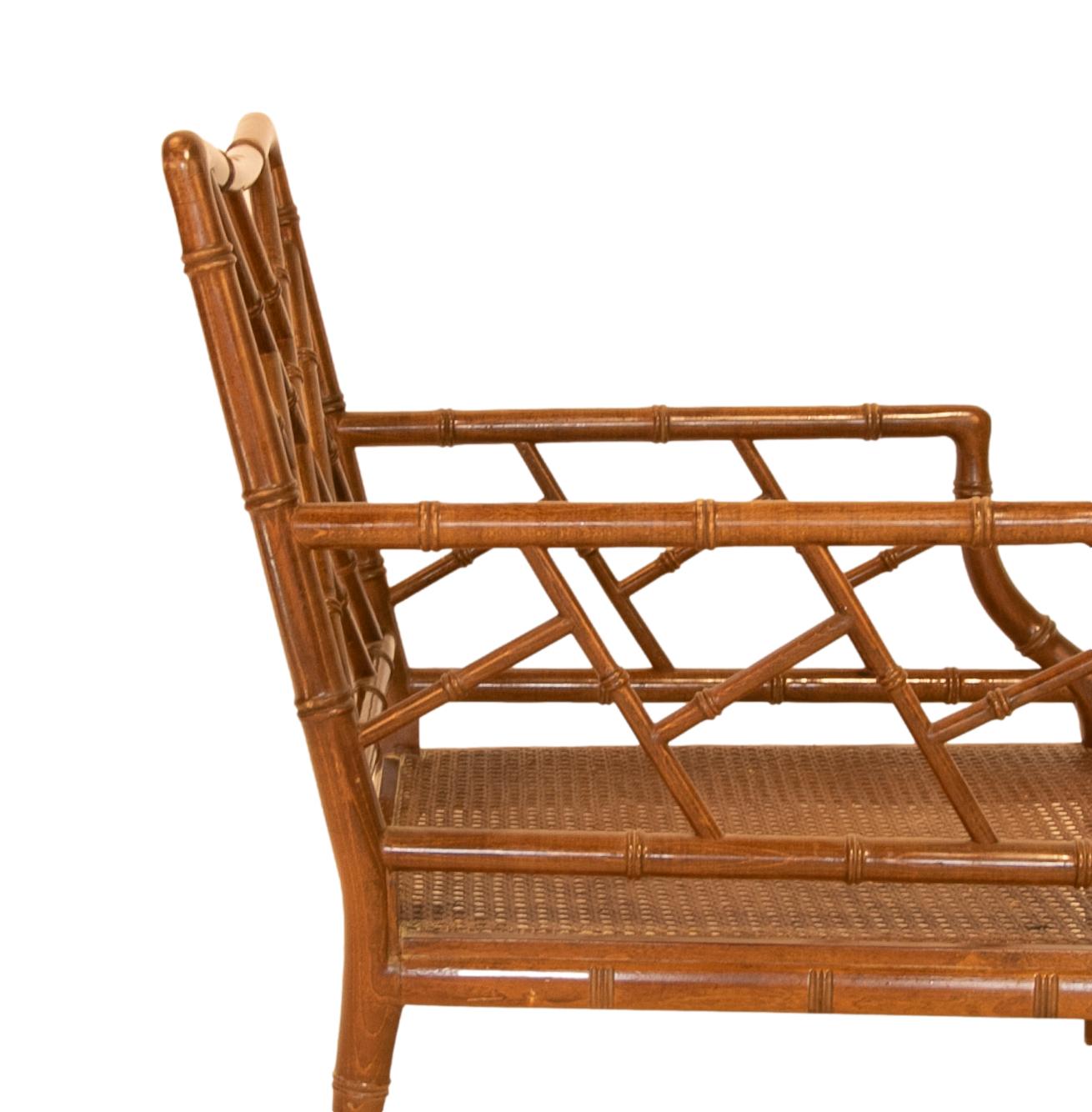 1980s English Wooden Armchair Imitating Bamboo  For Sale 3