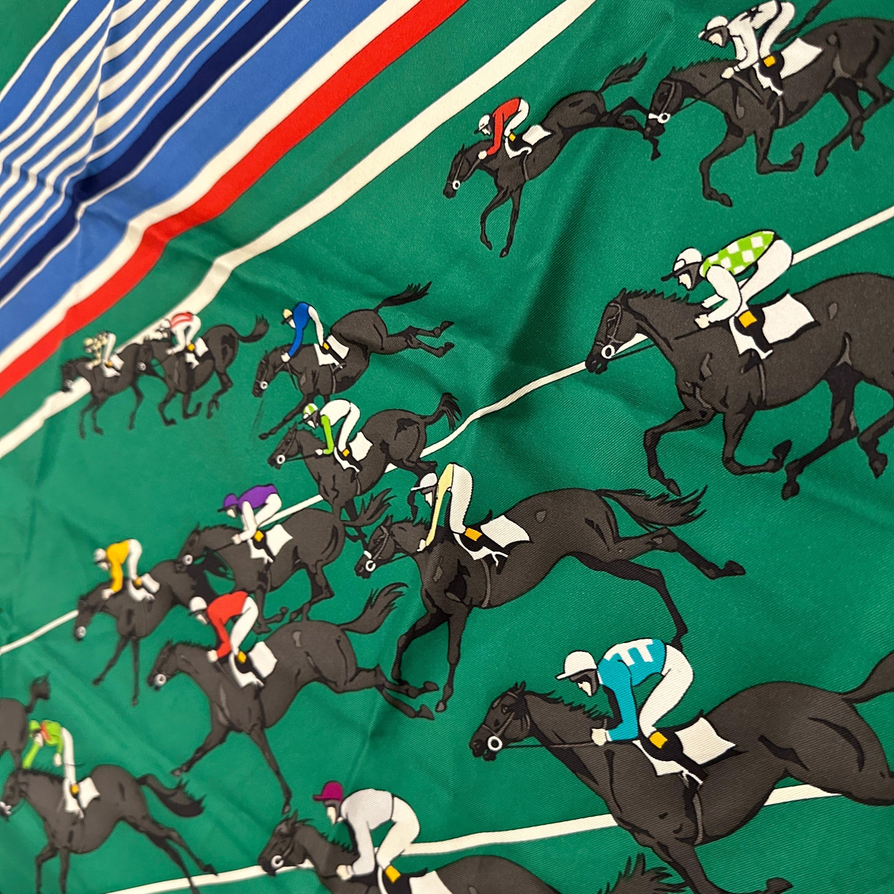 Sciarpa Carré in seta stile equestre anni '80 Le Courses di Hermes in vendita 6