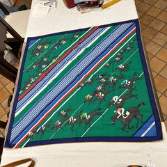 1980s Equestrian Style Silk Carré Scarf Le Courses by Hermes