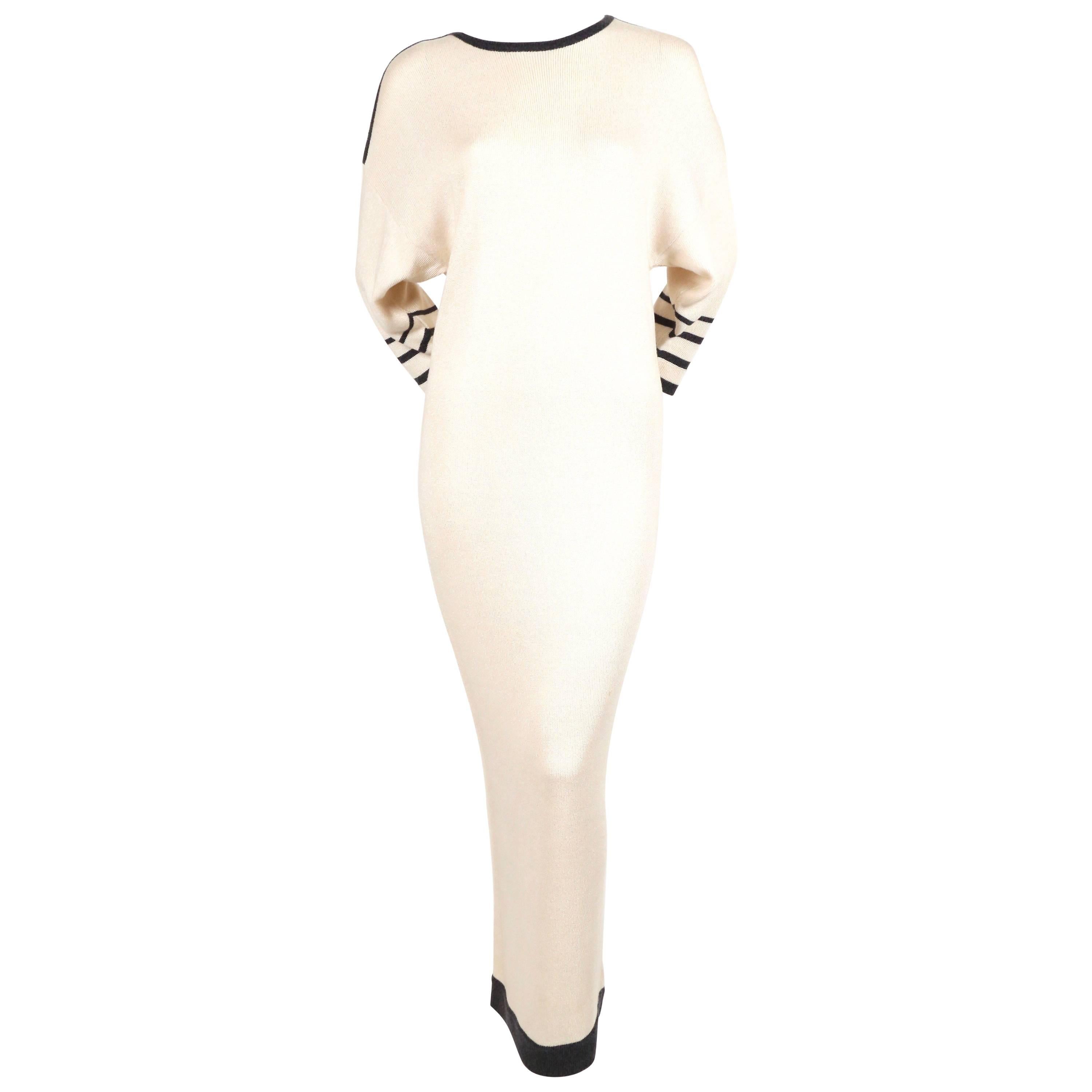 1980
s ERTE striped knit maxi dress with dolman sleeves