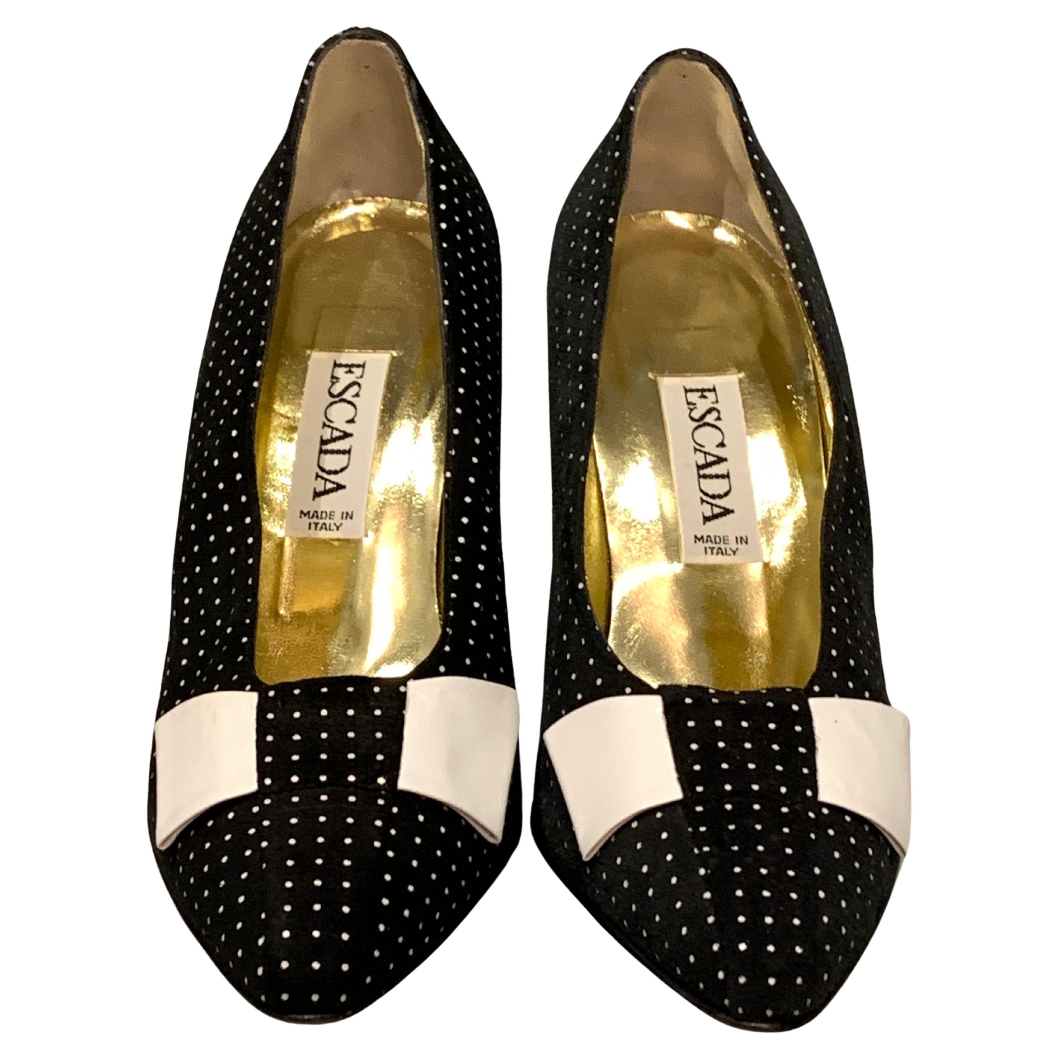 1980s ESCADA Bow Pumps Shoes For Sale