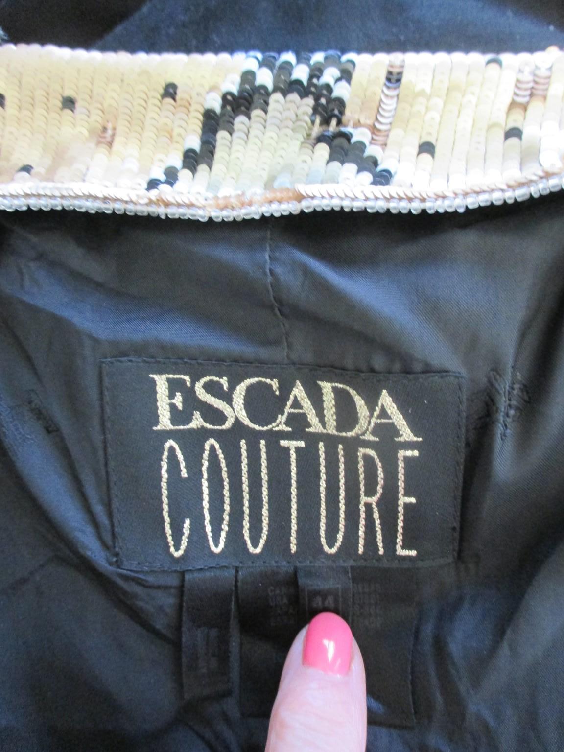 1980's Escada Couture Gold Sequins Jacket For Sale 4