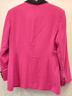 Escada Margaretha Ley 1980 Vintage Fucsia Wool Blazer Jacket Size 40