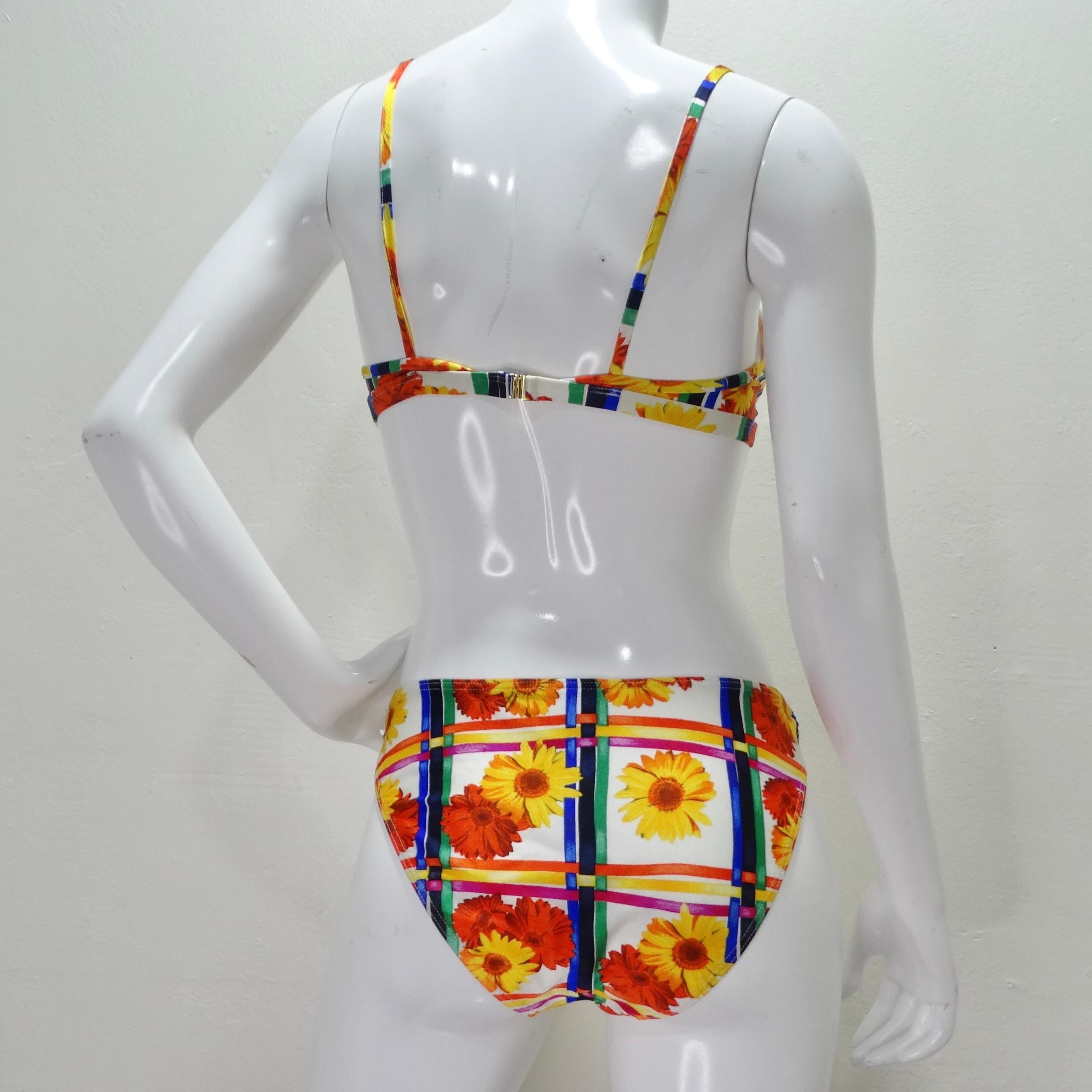 1980s Escada Multicolor O-Ring Bikini For Sale 6