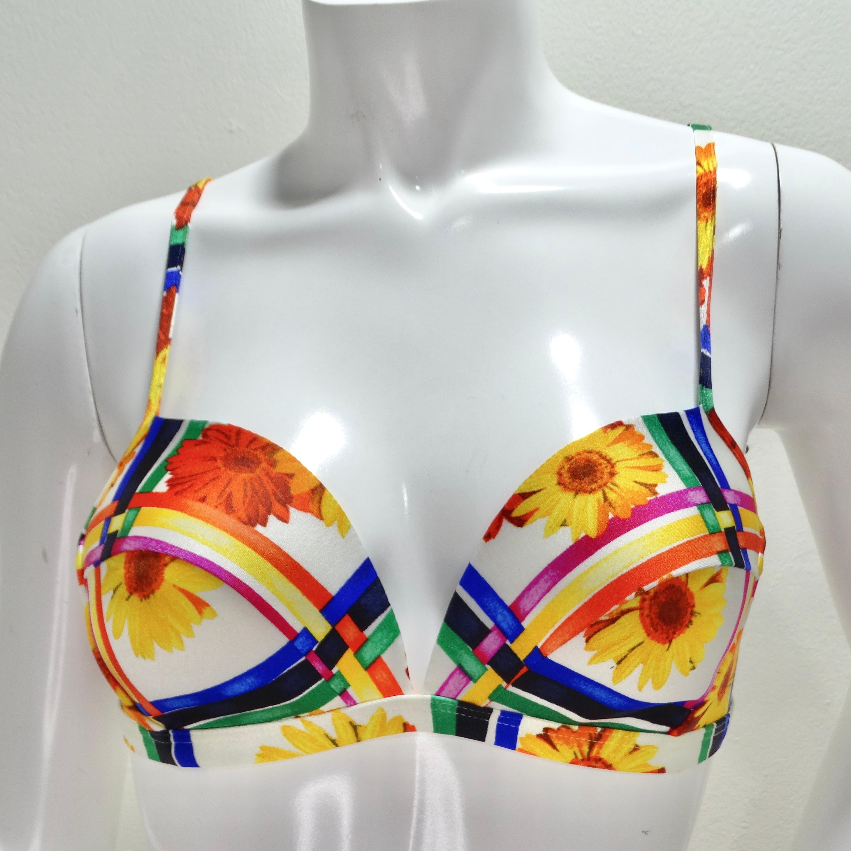 1980s Escada Multicolor O-Ring Bikini In Good Condition For Sale In Scottsdale, AZ