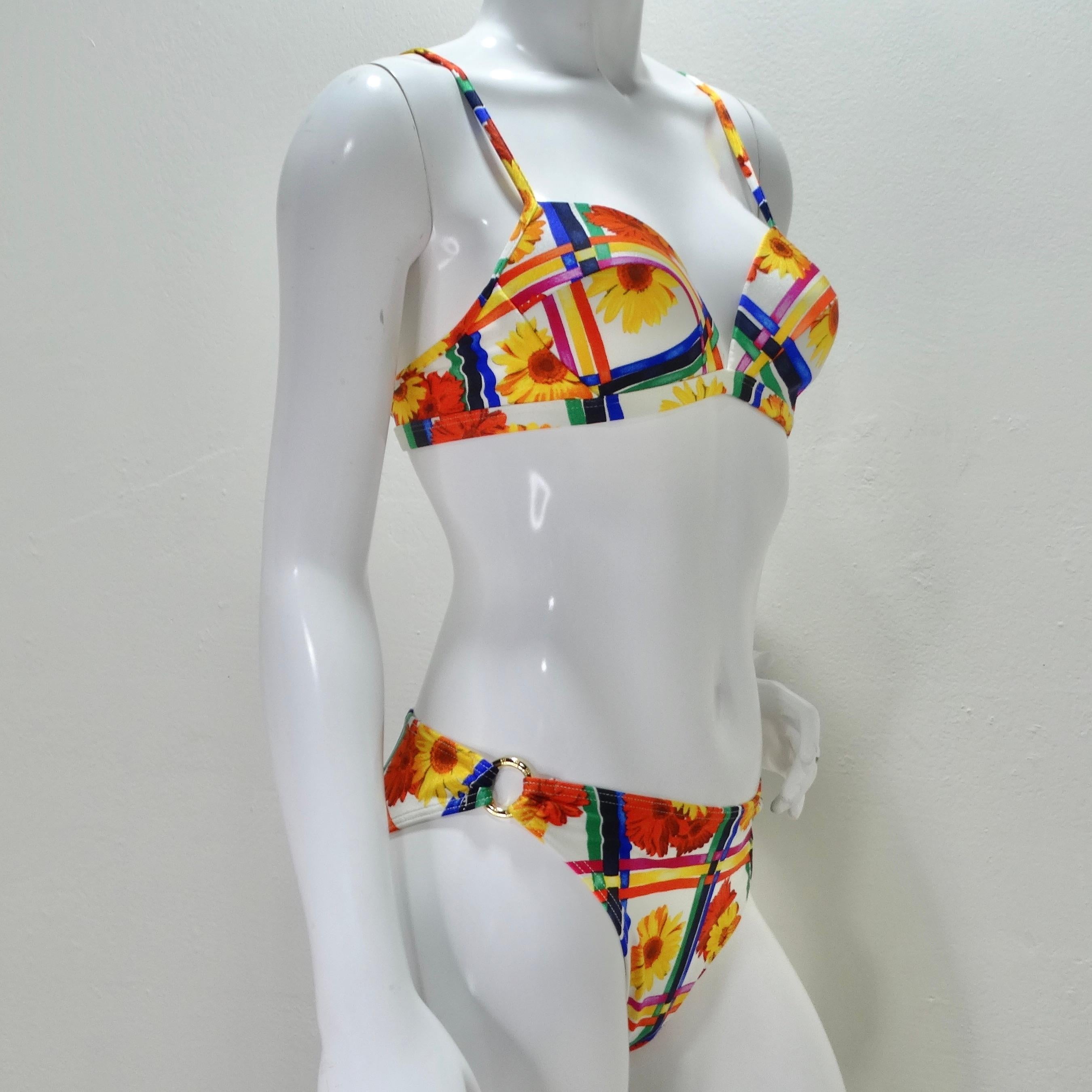1980s Escada Multicolor O-Ring Bikini For Sale 2