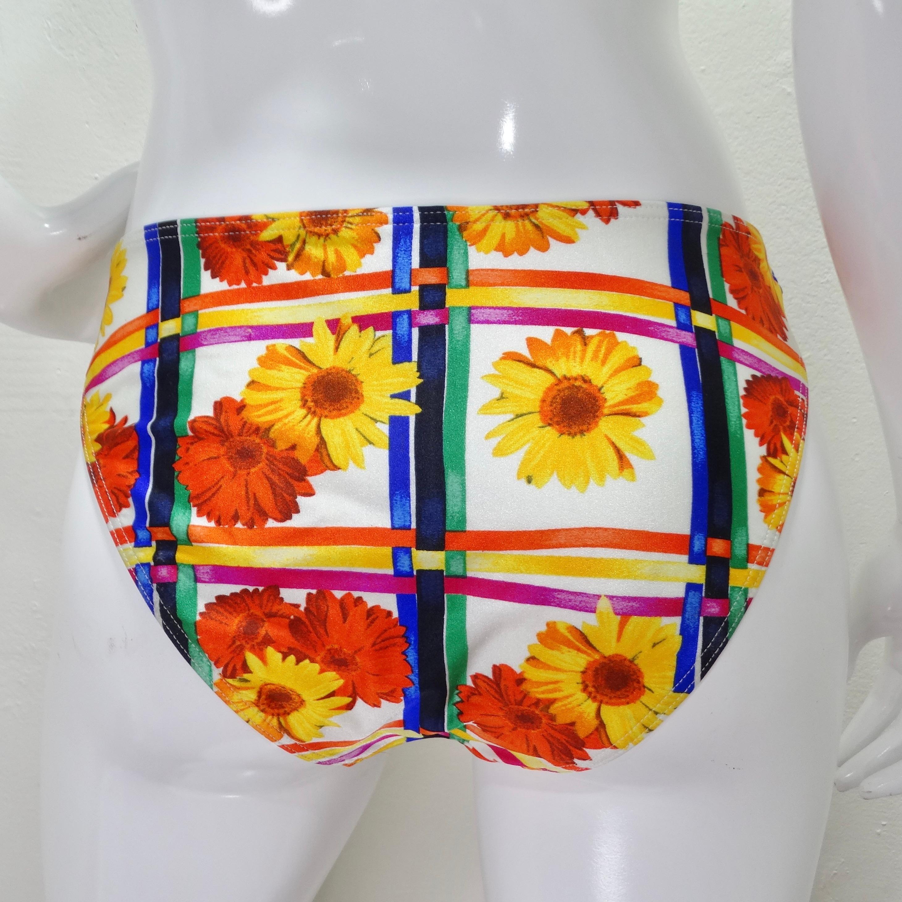 Bikini à anneaux multicolores d'Escada des années 1980 en vente 4