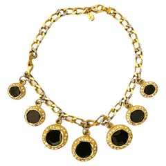 1980s ESCADA Statement Enameled Swarovski Rhinestones Chunky Necklace