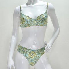 1980s Escape Blue and Yellow Bikini