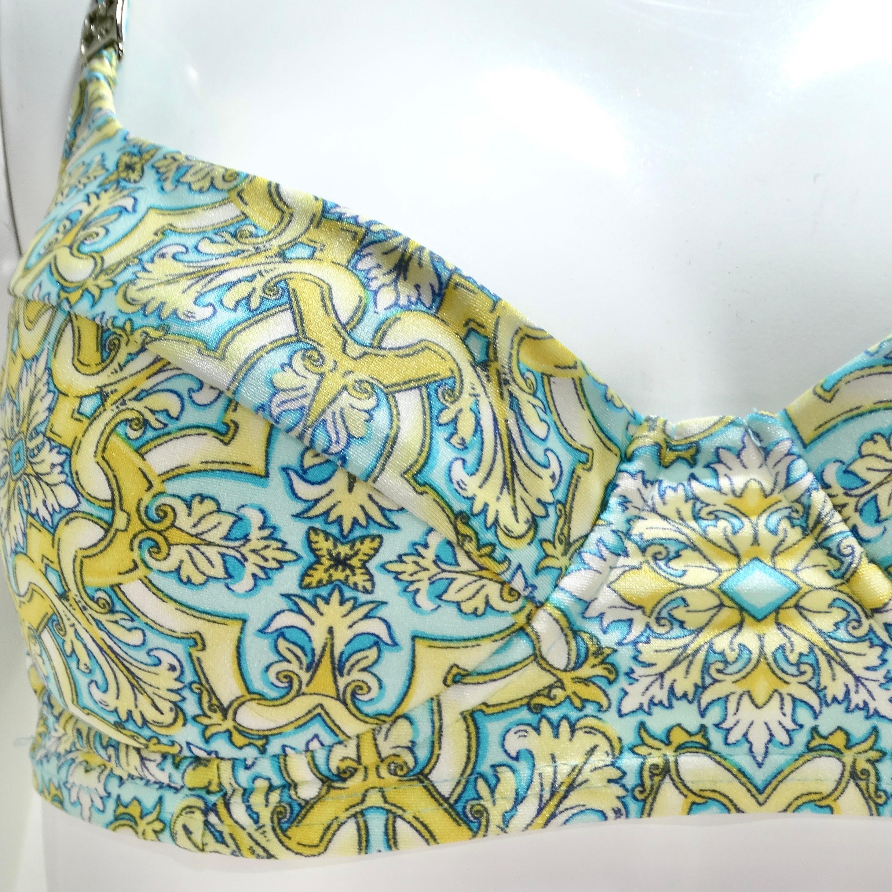 Bikini Escape bleu et jaune des années 1980 Unisexe en vente