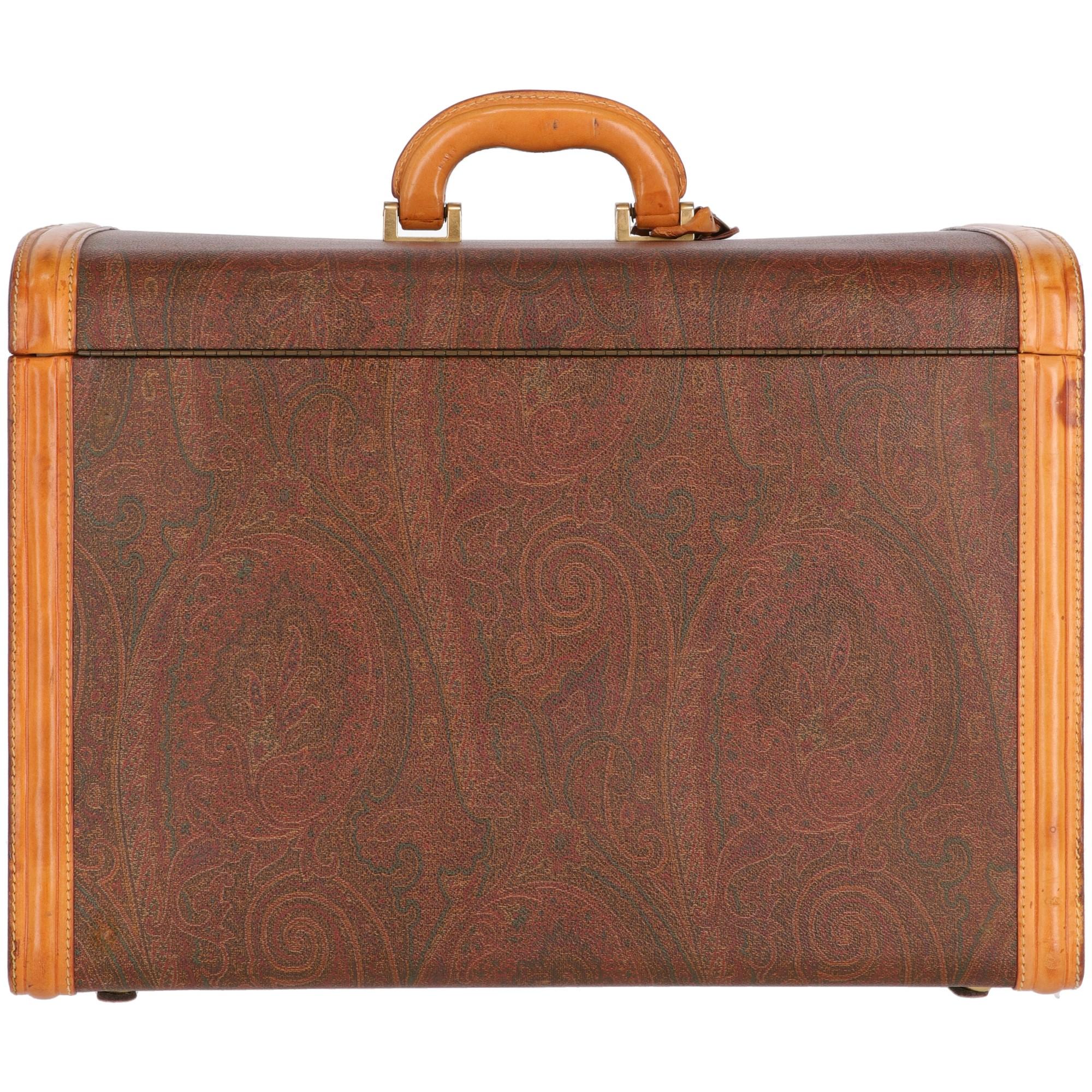 1980s Etro Canvas and Leather Trunk  In Fair Condition In Lugo (RA), IT
