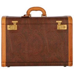 Retro 1980s Etro Canvas and Leather Trunk 