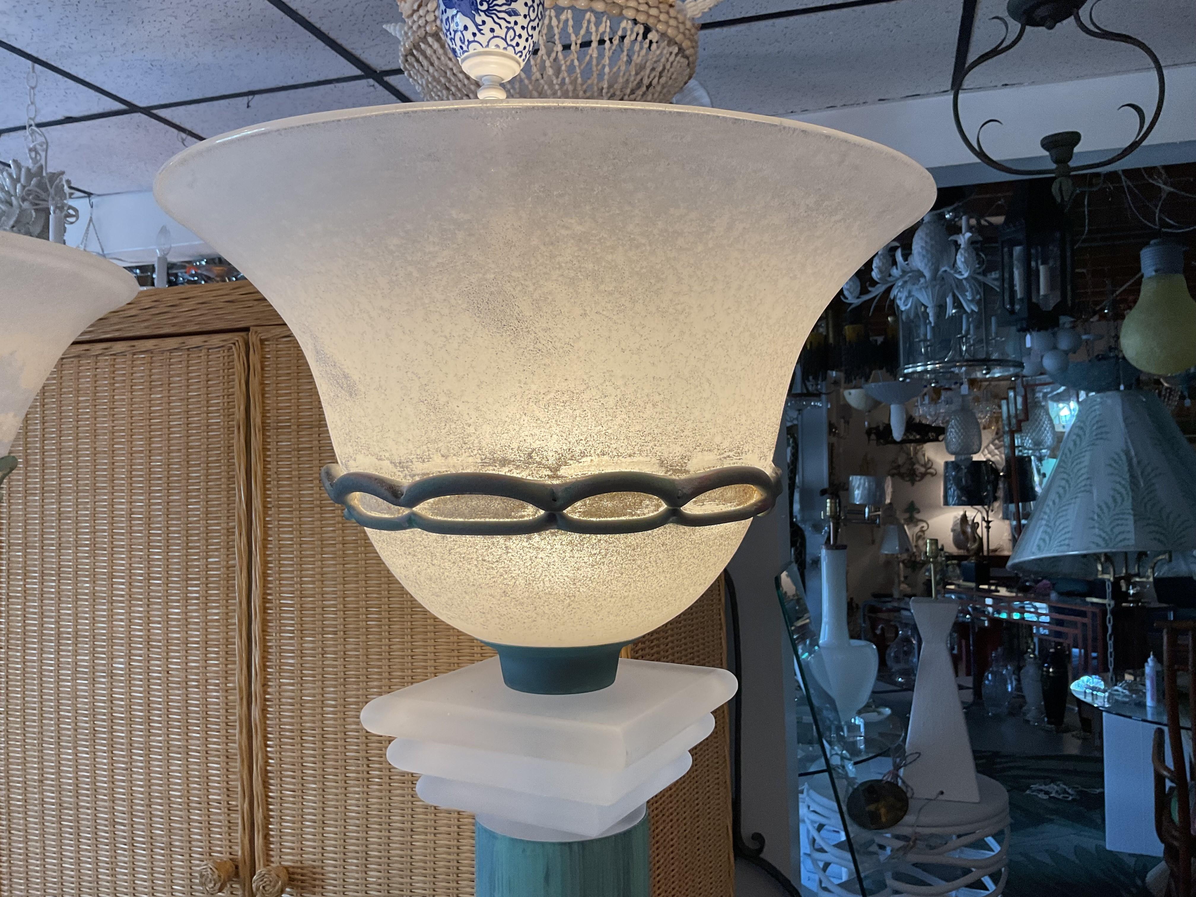 1980's Etrusken Blown Glass and Lucite Floor Lamps im Angebot 4
