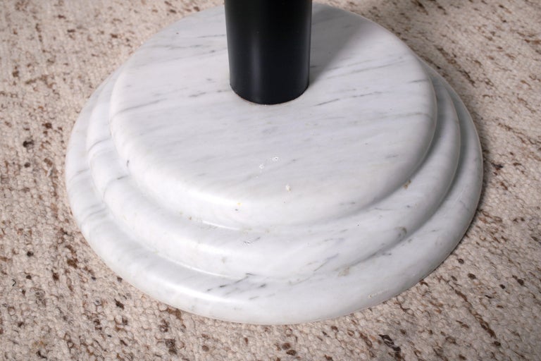 1980s Ettore Sottsass Attributed Round Carrara Marble Dining Table, Italy For Sale 2