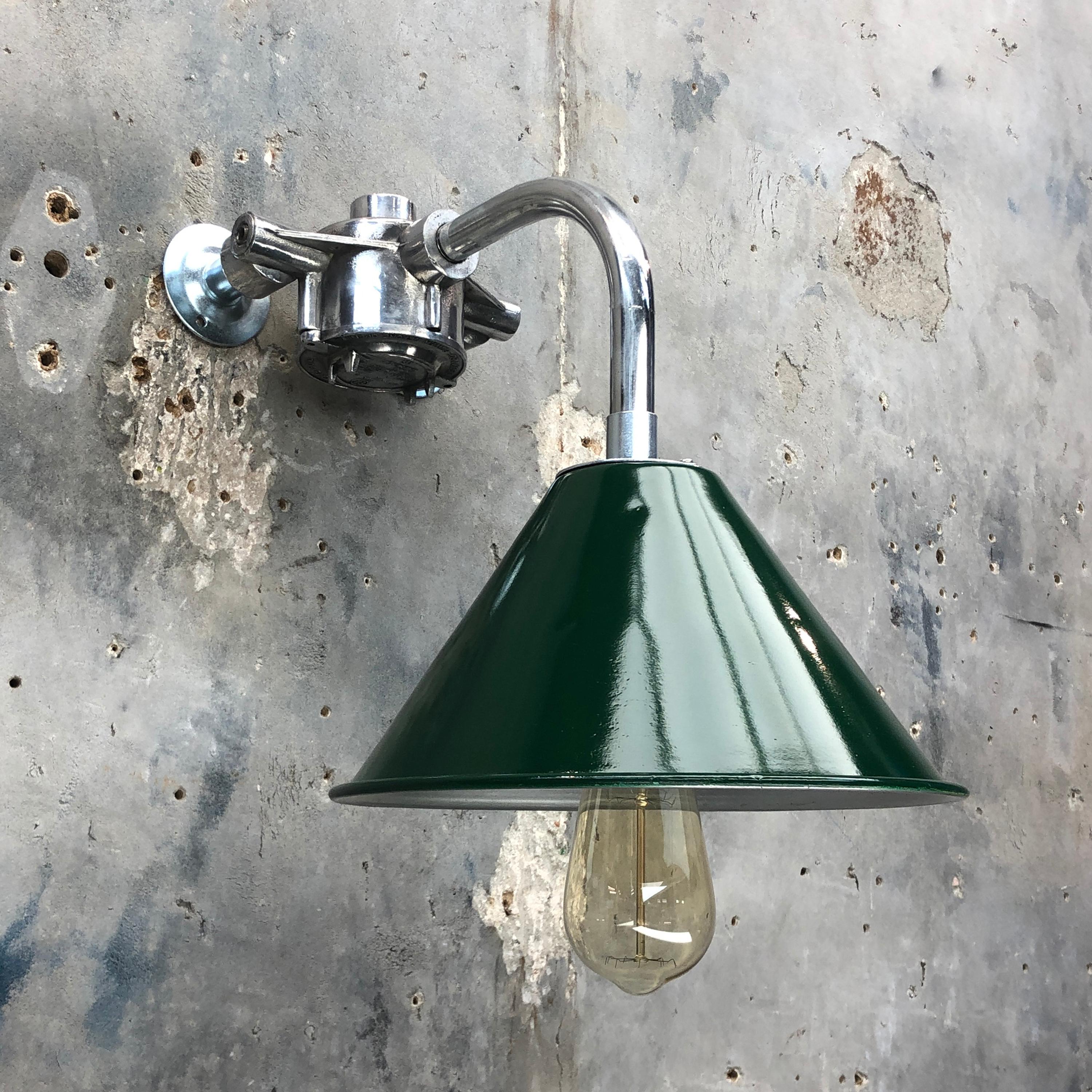 Late 20th Century 1980s Ex British Army Lamp Shade and Galvanized Steel Short Reach Cantilever For Sale