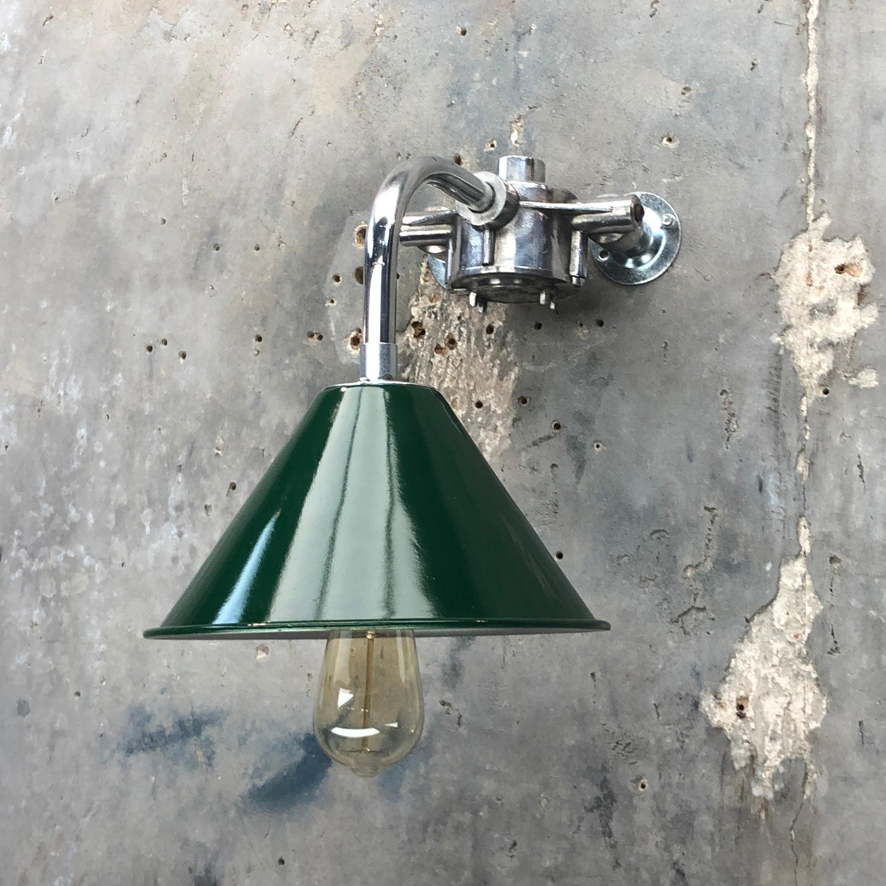 1980s Ex British Army Lamp Shade and Galvanized Steel Short Reach Cantilever For Sale 2