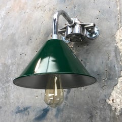 1980s Ex British Army Lamp Shade and Galvanized Steel Short Reach Cantilever