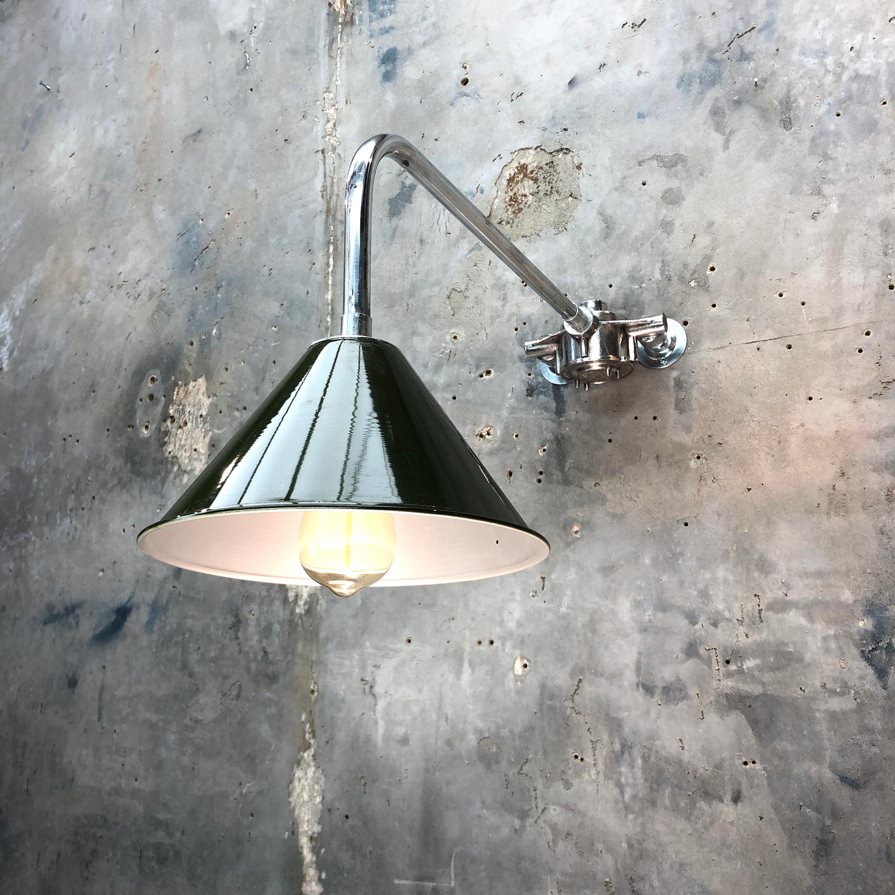 Late 20th Century 1980s Ex British Army Lamp Shade and Galvanised Steel Explosion Proof Cantilever For Sale